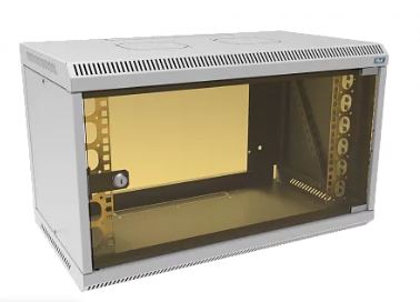 Шкаф телекоммуникационный настенный разборный МИКсистем 19" Lite 9U 600x350 дверь стекло серый