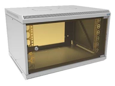 Шкаф телекоммуникационный настенный разборный МИКсистем 19" Lite 9U 600x450 дверь стекло серый