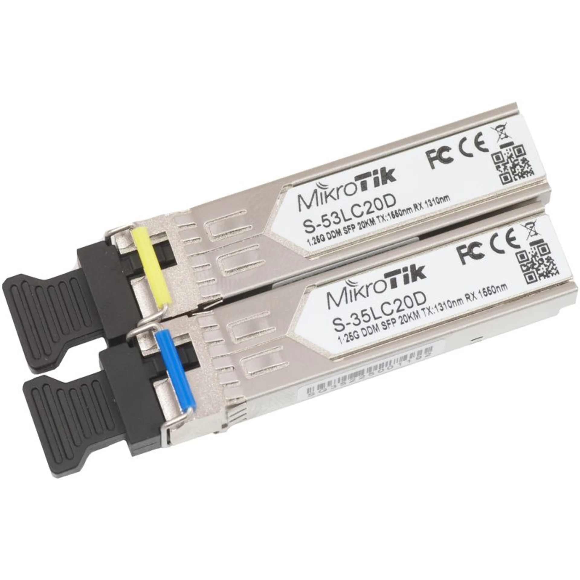 Модуль Mikrotik SFP оптический, 1.25G, 20км, 1310/1550нм + 1.25G, 20км, 1550/1310нм
