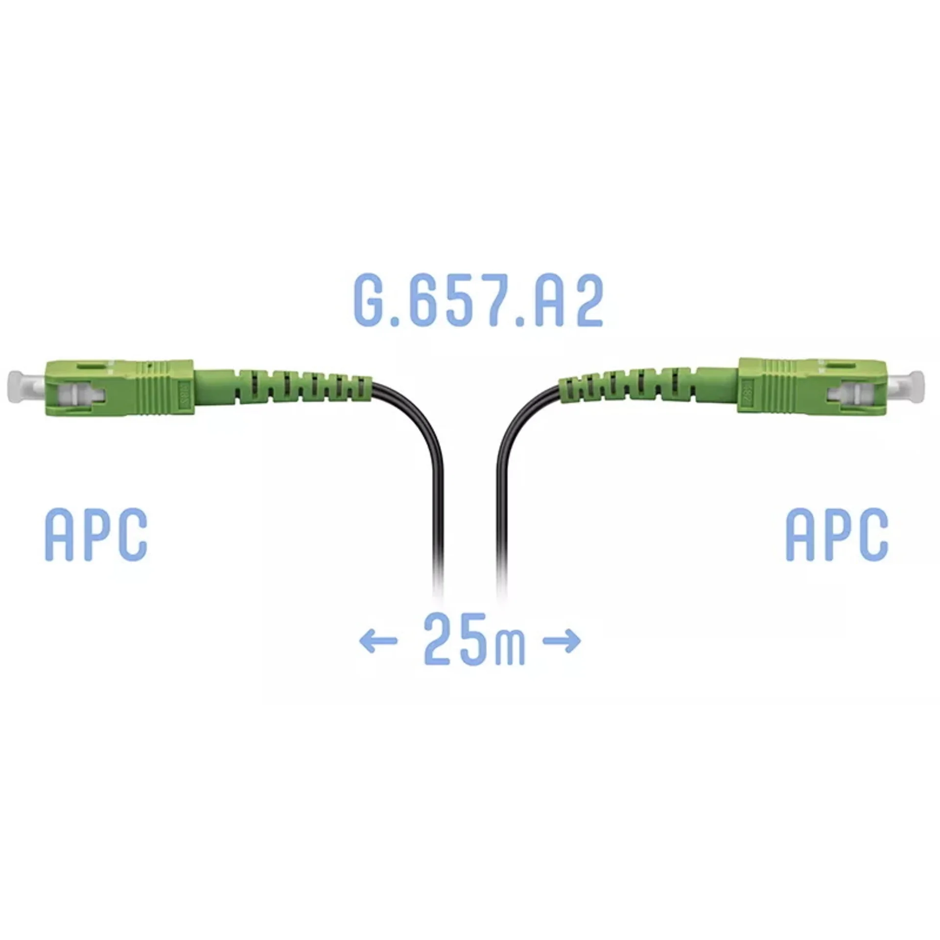 Патчкорд оптический FTTH SC/APC, кабель 604-04-01, 25 метров