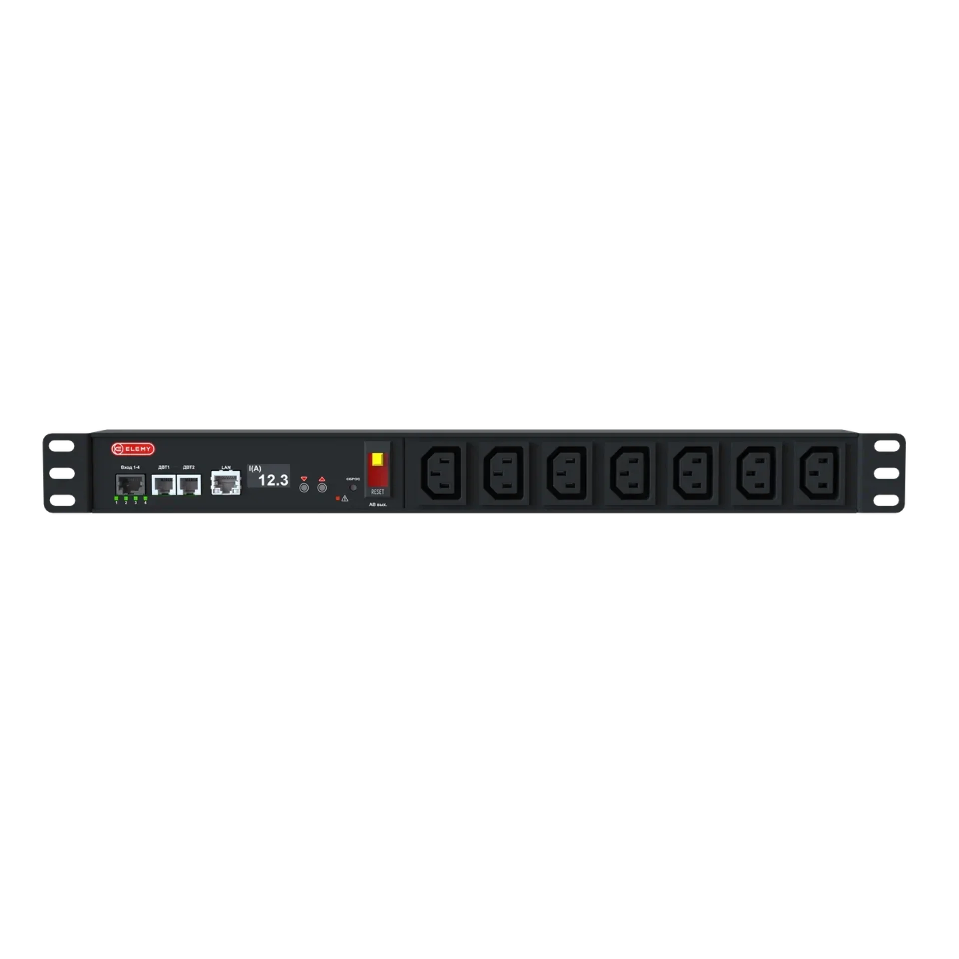 Блок розеток интеллектуальный: iPDU-1503: Rack PDU 1U 19", 230V, 15А, in Schuko, out (7) C13