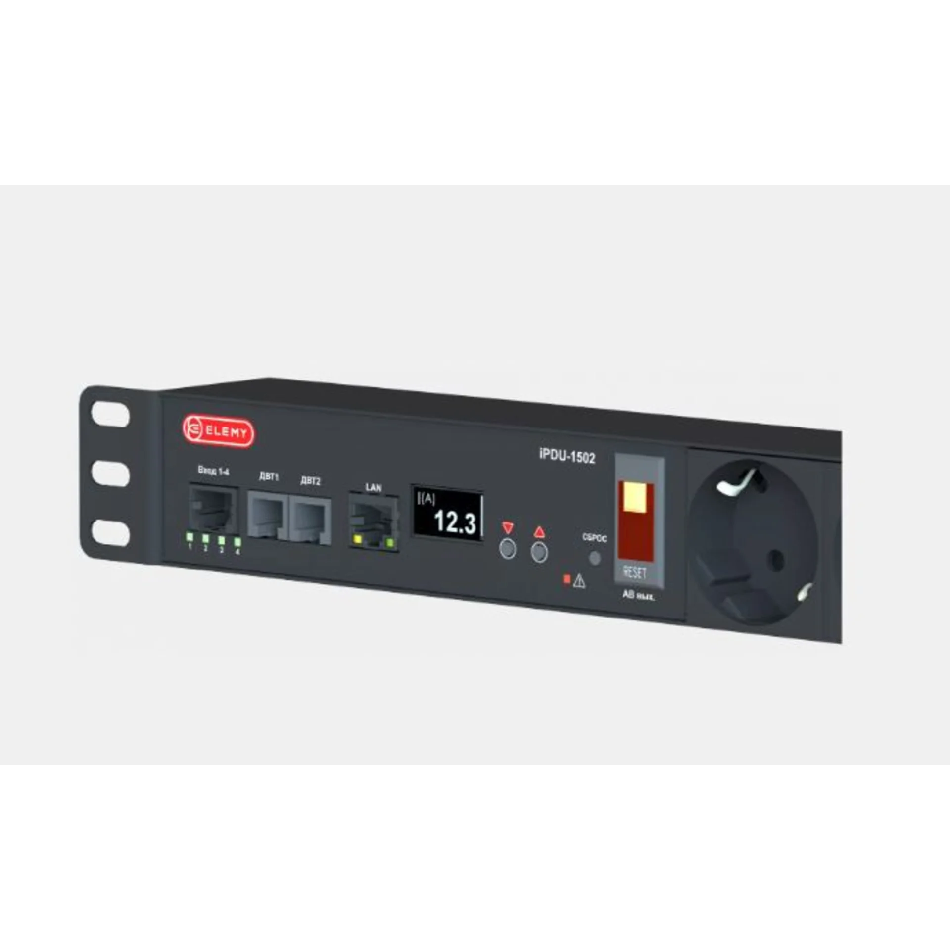 Блок розеток интеллектуальный: iPDU-1503: Rack PDU 1U 19", 230V, 15А, in Schuko, out (7) C13