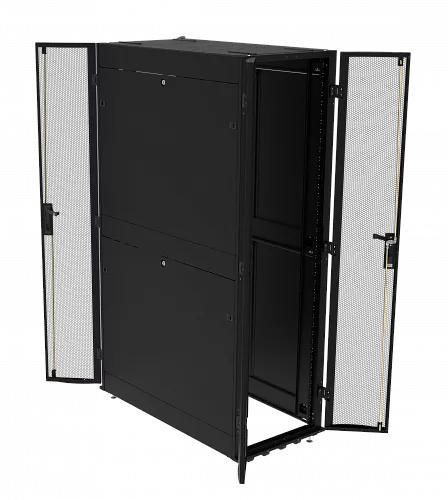 Шкаф напольный серверный серия PRO МИКсистем 19" 42U 600*1070 перфорация 2 створки/перфорация