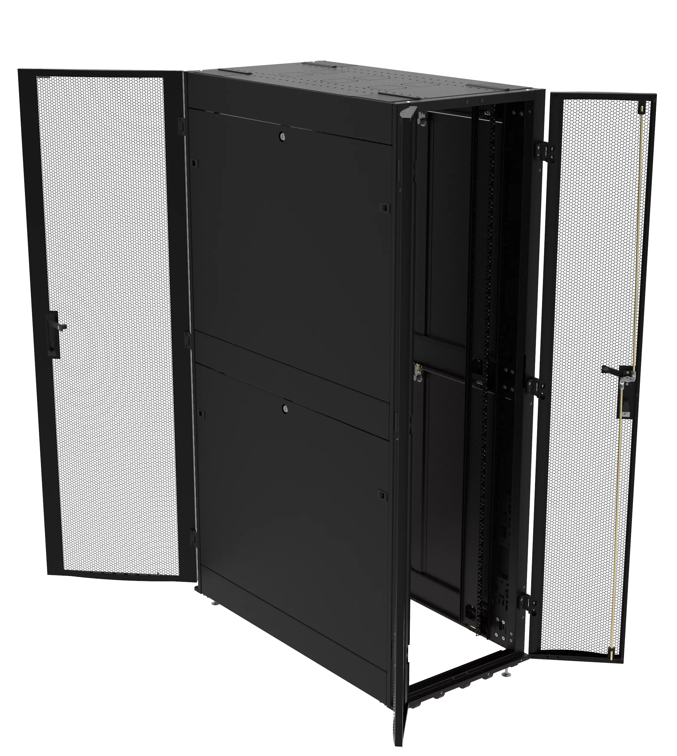 Шкаф напольный серверный серия PRO МИКсистем 19" 42U 600*1200 перфорация 2 створки/перфорация