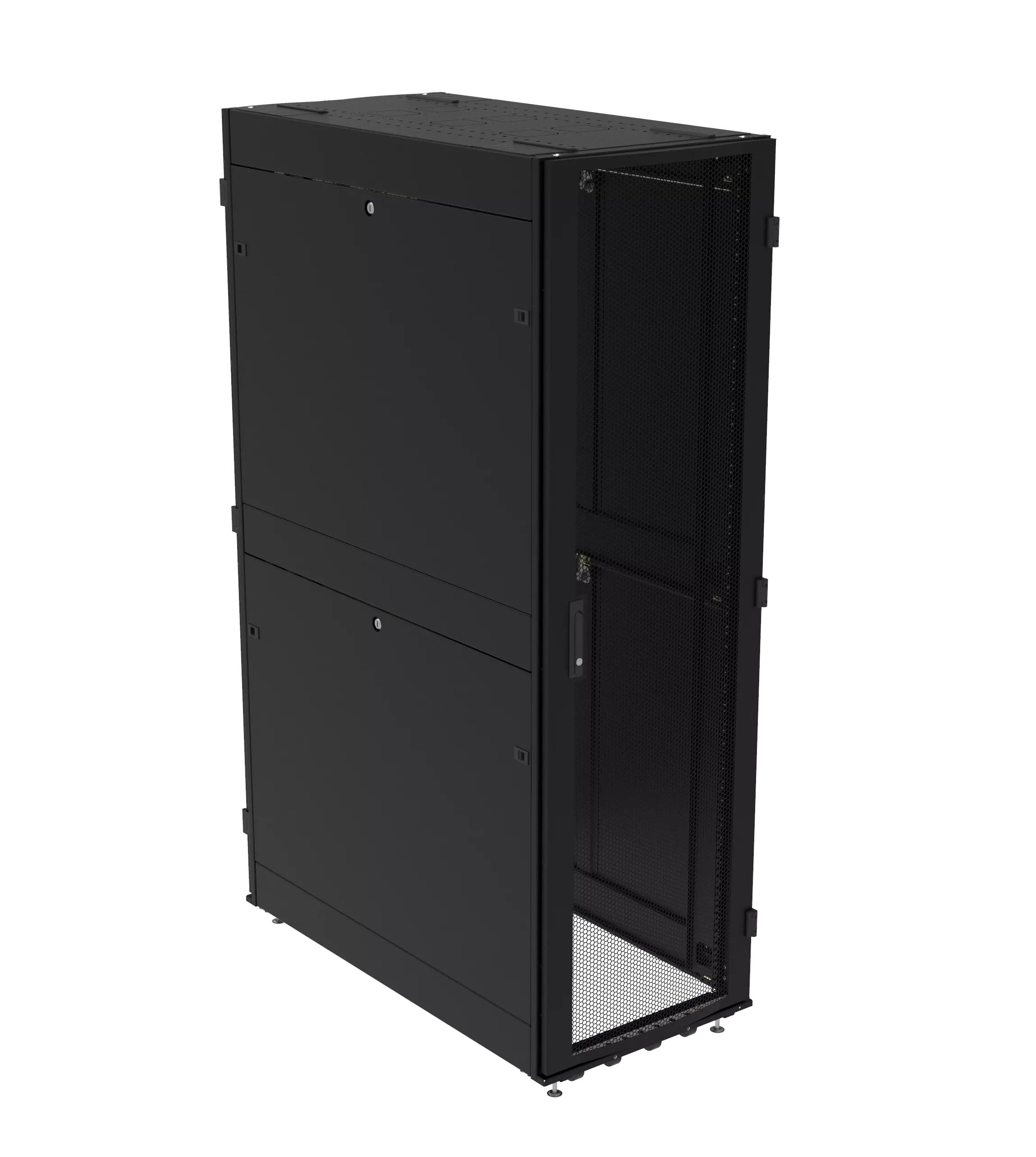 Шкаф напольный серверный серия PRO МИКсистем 19" 42U 750*1200 перфорация 2 створки/перфорация