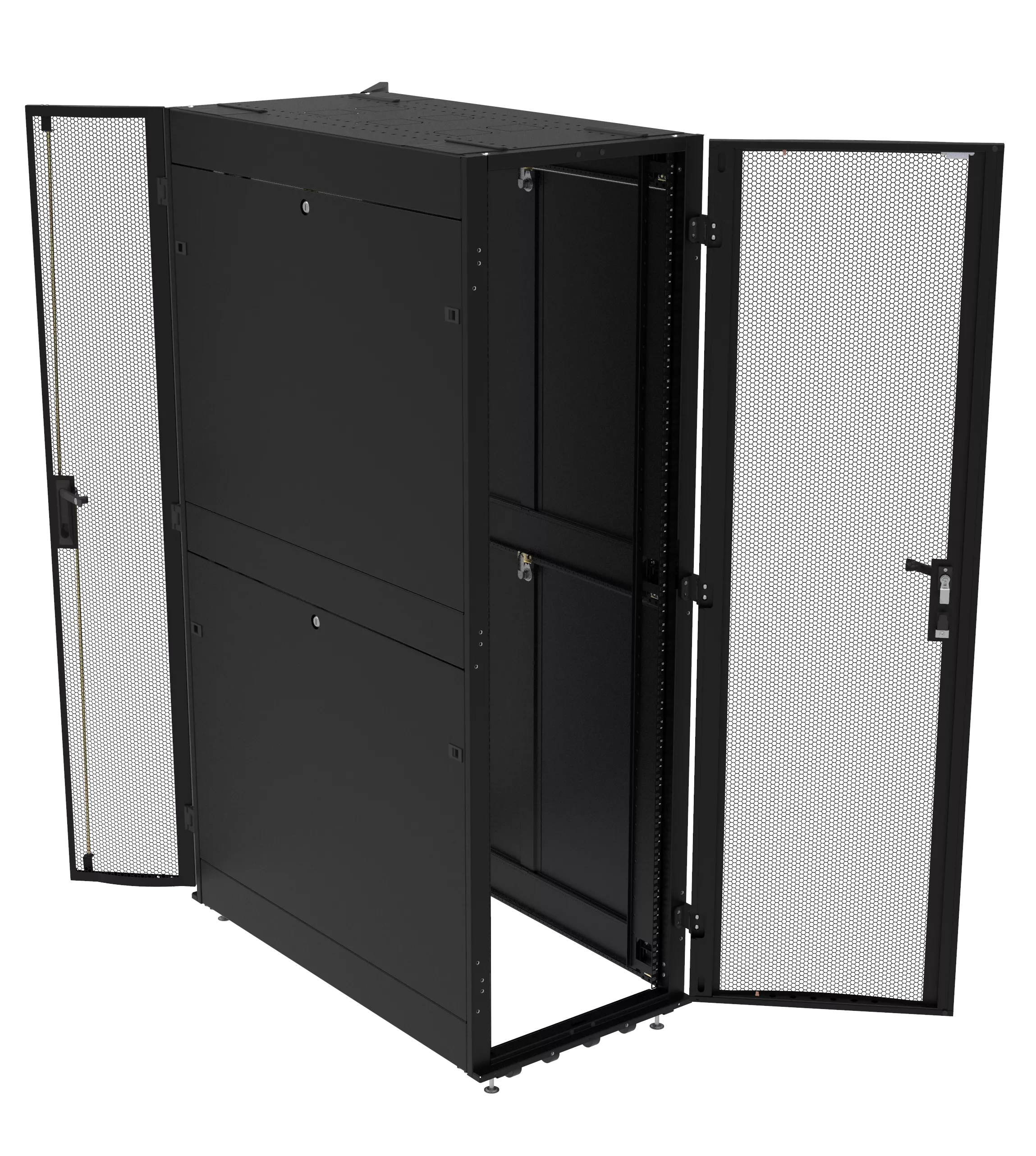 Шкаф напольный серверный серия PRO МИКсистем 19" 47U 600*1070 перфорация 2 створки/перфорация