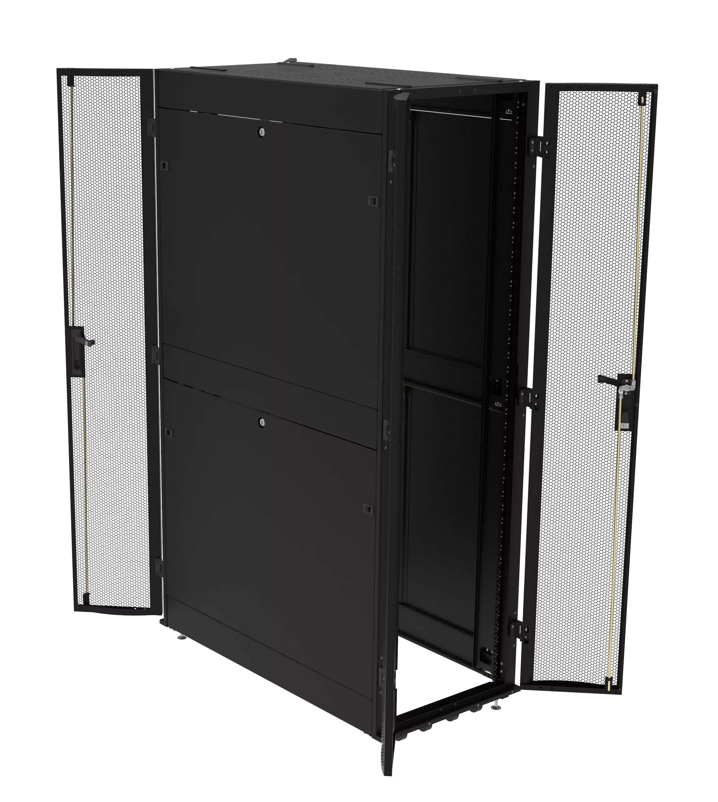 Шкаф напольный серверный серия PRO МИКсистем 19" 47U 600*1070 перфорация 2 створки/перфорация 2 створки