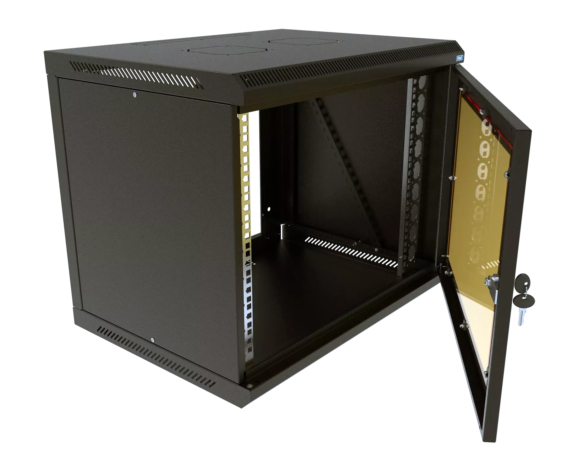 Шкаф телекоммуникационный настенный разборный МИКсистем 19" Basis 6U 600*350  дверь стекло