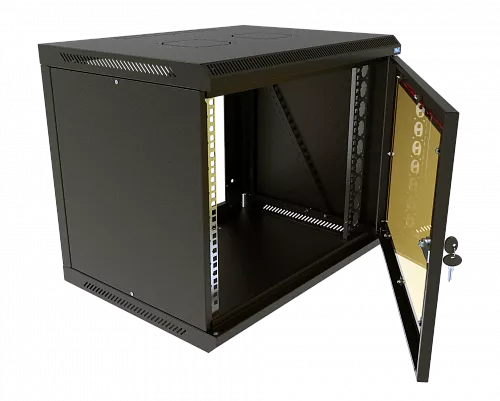Шкаф телекоммуникационный настенный разборный МИКсистем 19" Basis 9U 600*600 дверь стекло