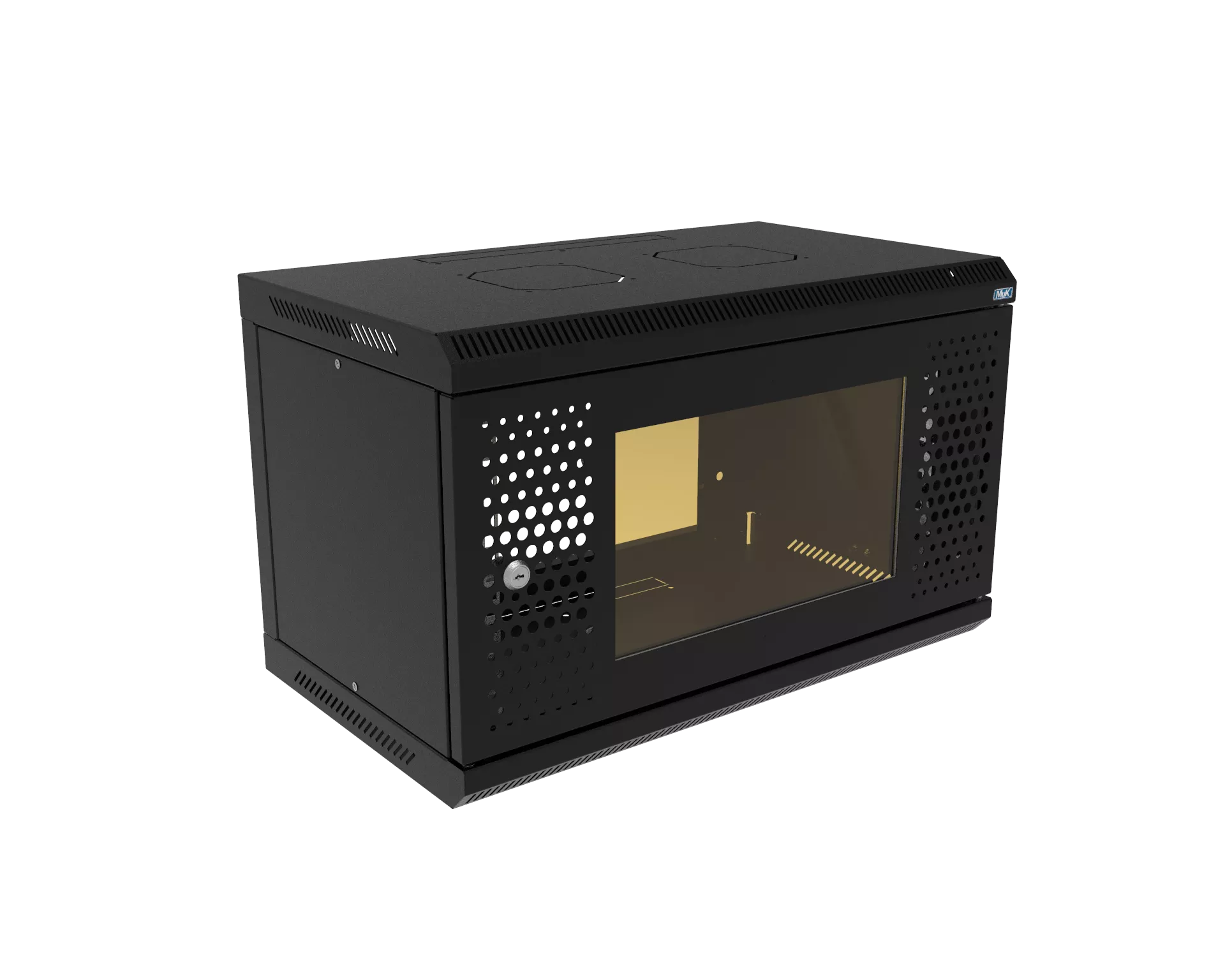 Шкаф телекоммуникационный настенный разборный МИКсистем 19" Basis 6U 600*450  дверь перфорация+стекло