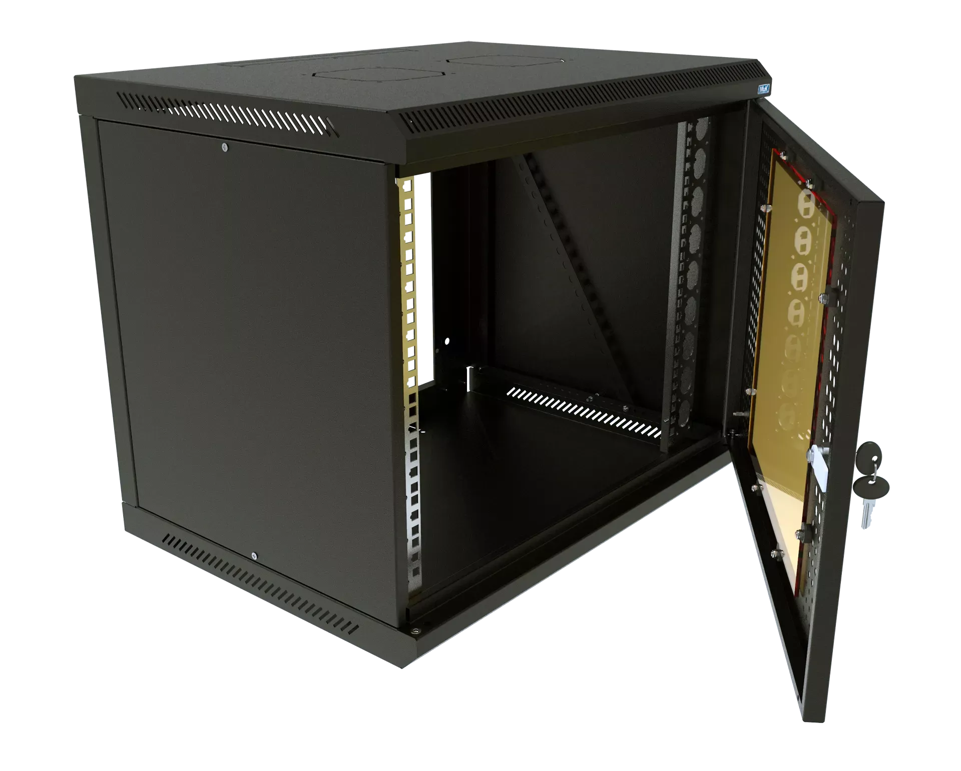 Шкаф телекоммуникационный настенный разборный МИКсистем 19" Basis 6U 600*450 дверь перфорация+стекло