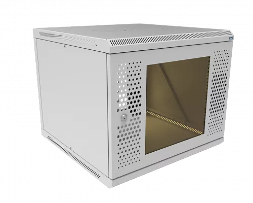 Шкаф телекоммуникационный настенный разборный МИКсистем 19" Basis 9U 600*600 дверь перфорация+стекло