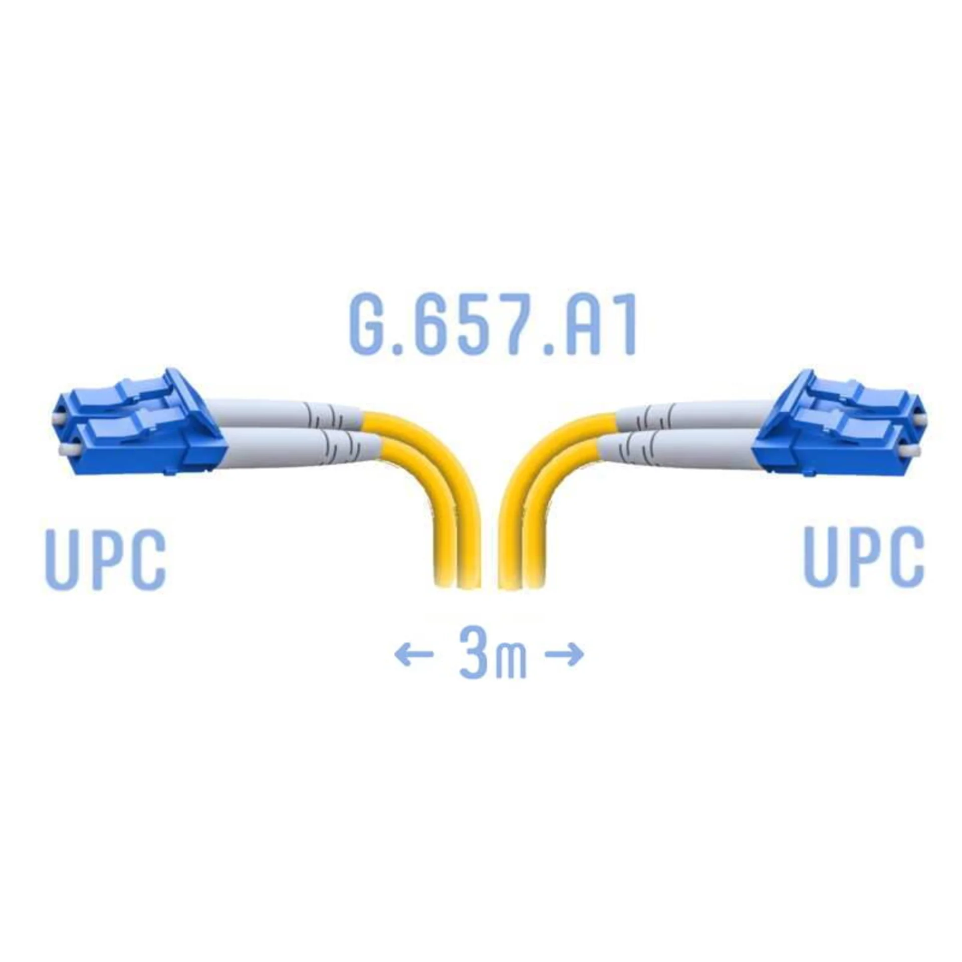 Патчкорд оптический B-Optix LC/UPC SM G.657.A1 Duplex 3 метра