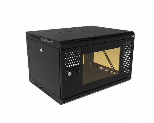 Шкаф телекоммуникационный настенный разборный МИКсистем 19" Keys 6U 600*450  дверь перфорация+стекло