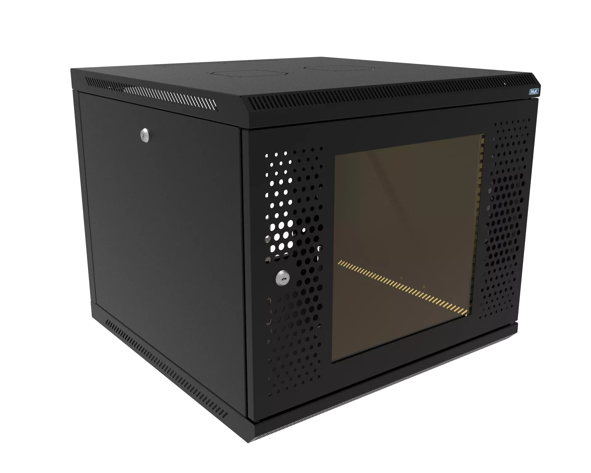 Шкаф телекоммуникационный настенный разборный МИКсистем 19" Keys 9U 600*600 дверь перфорация+стекло