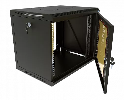 Шкаф телекоммуникационный настенный разборный МИКсистем 19" Keys 12U 600*350 дверь перфорация+стекло