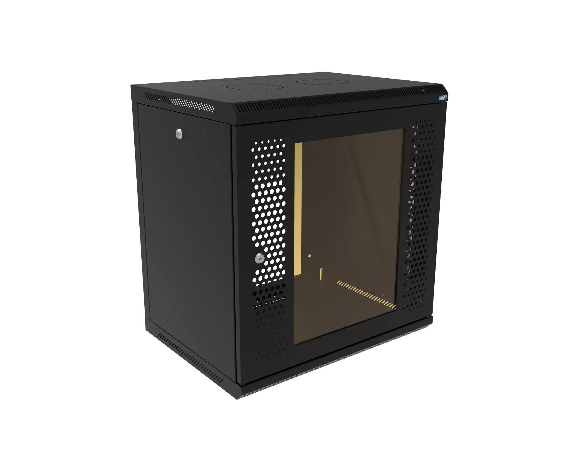 Шкаф телекоммуникационный настенный разборный МИКсистем 19" Keys 12U 600*450 дверь перфорация+стекло