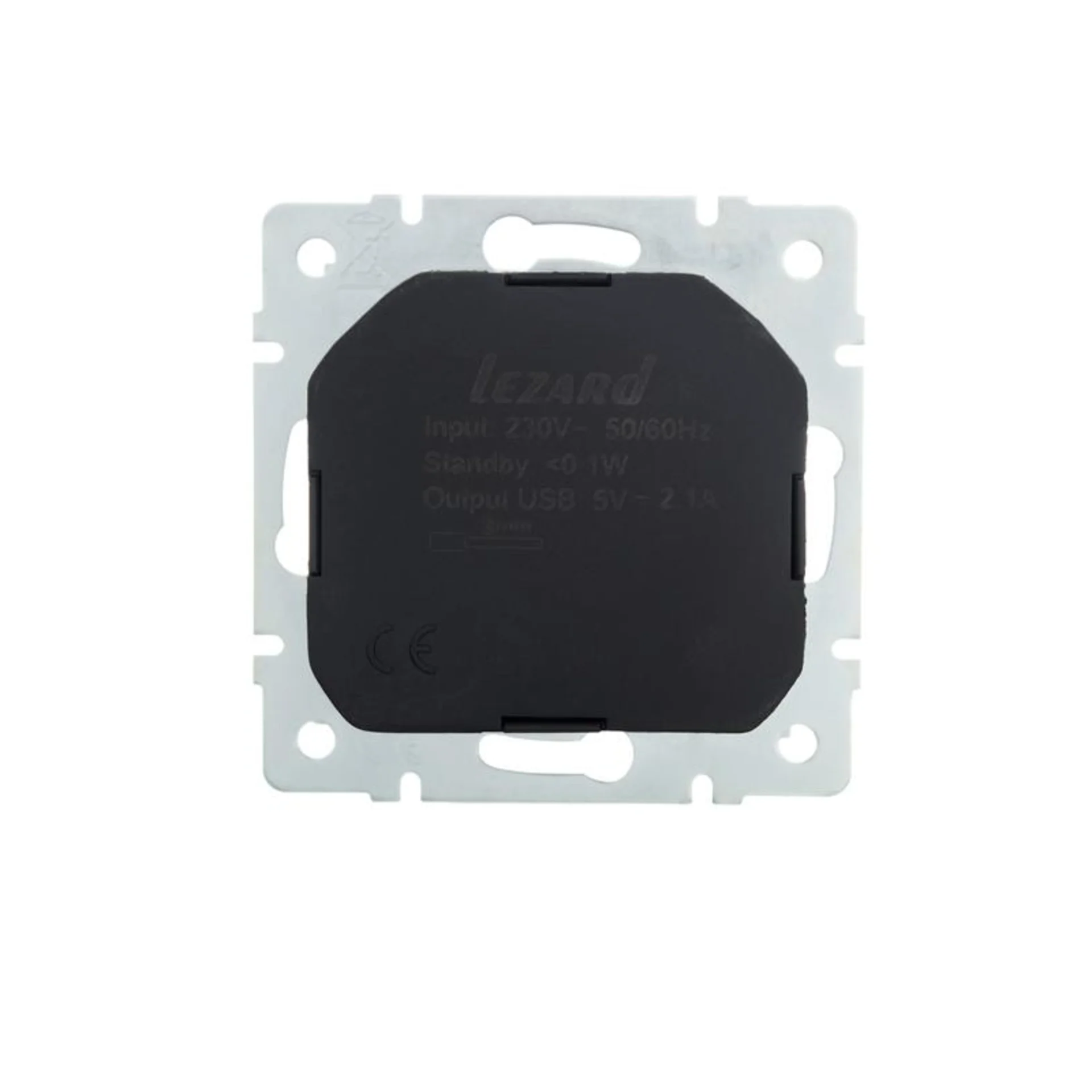 Розетка 1-м СП Vesna с заземл. с заряд. устройством USB механизм бел. LEZARD 742-0288-181