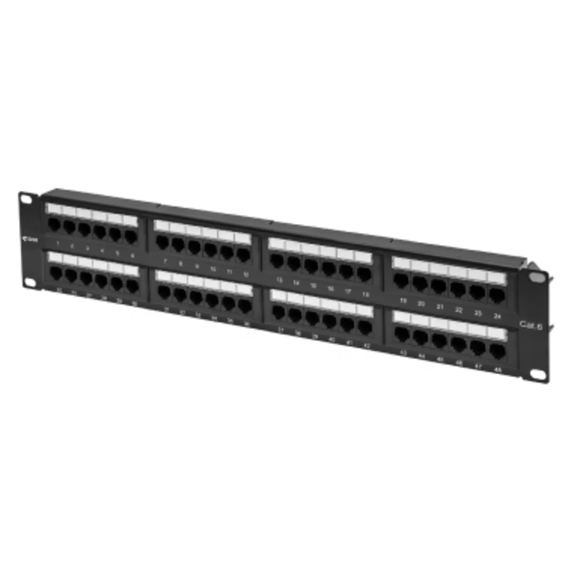 Коммутационная панель SNR, 19" неэкранированная, 2U, 48 портов, cat.6, горизонтальная заделка