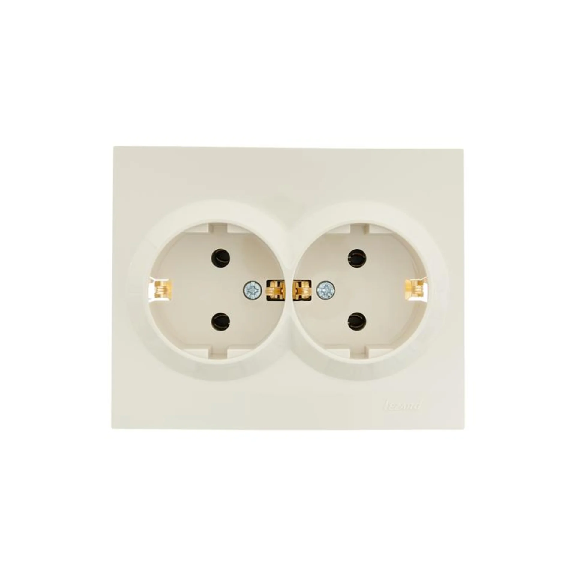 Розетка 2-м СП VESNA с заземл. ПБТ кремов. LEZARD 742-0300-127B