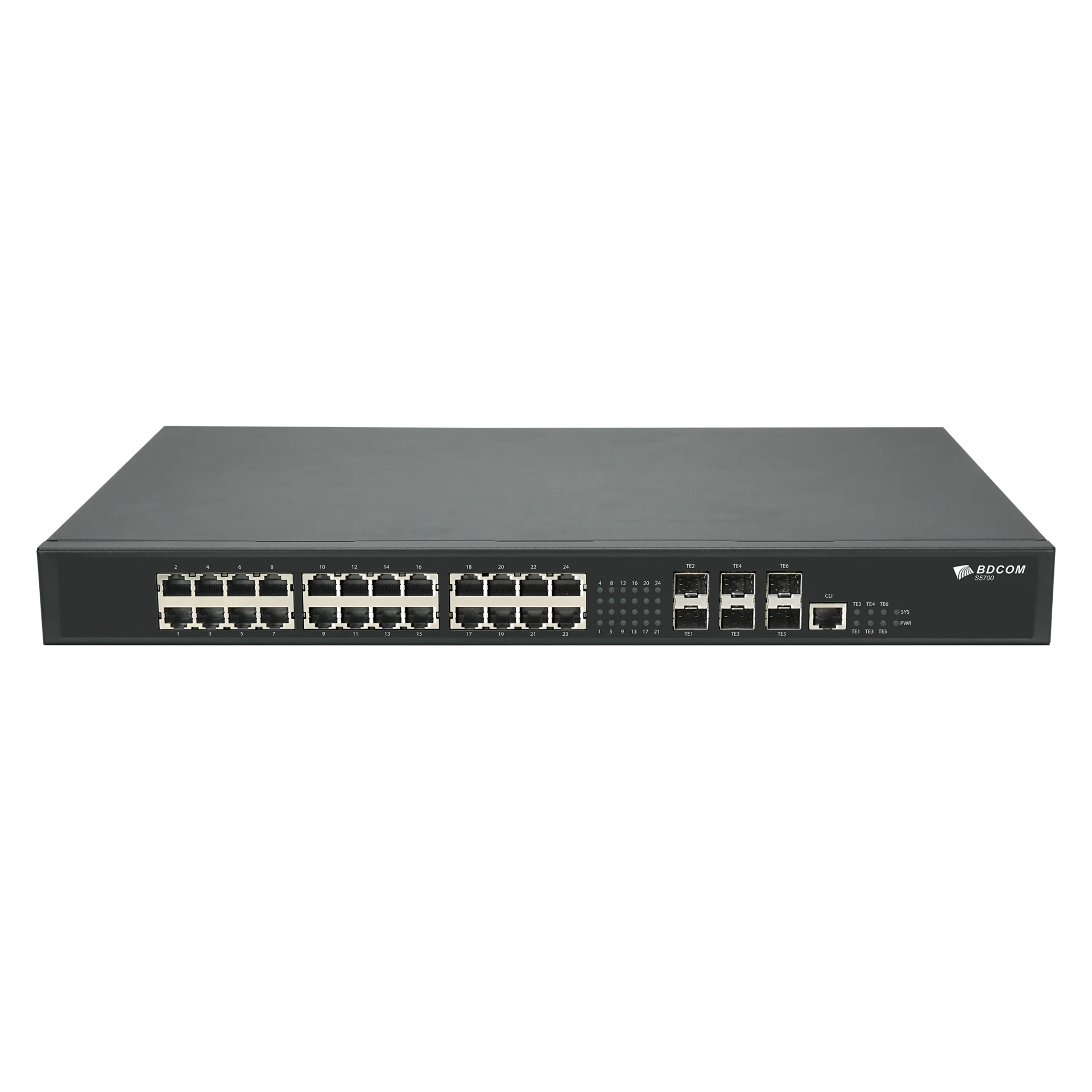 Управляемый коммутатор уровня 3 BDCOM S5700-24ET6Xv1, 24x 2.5GBASE-Т, 6x 1/10GE SFP+, 220VAC