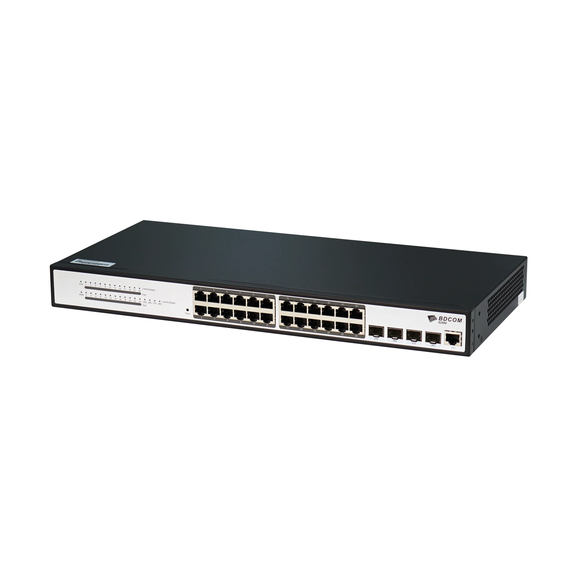 Управляемый коммутатор уровня 2 BDCOM S2500-24T4S, 24x 10/100/1000Base-T, 4x 100/1000Base-X (SFP), 220V AC