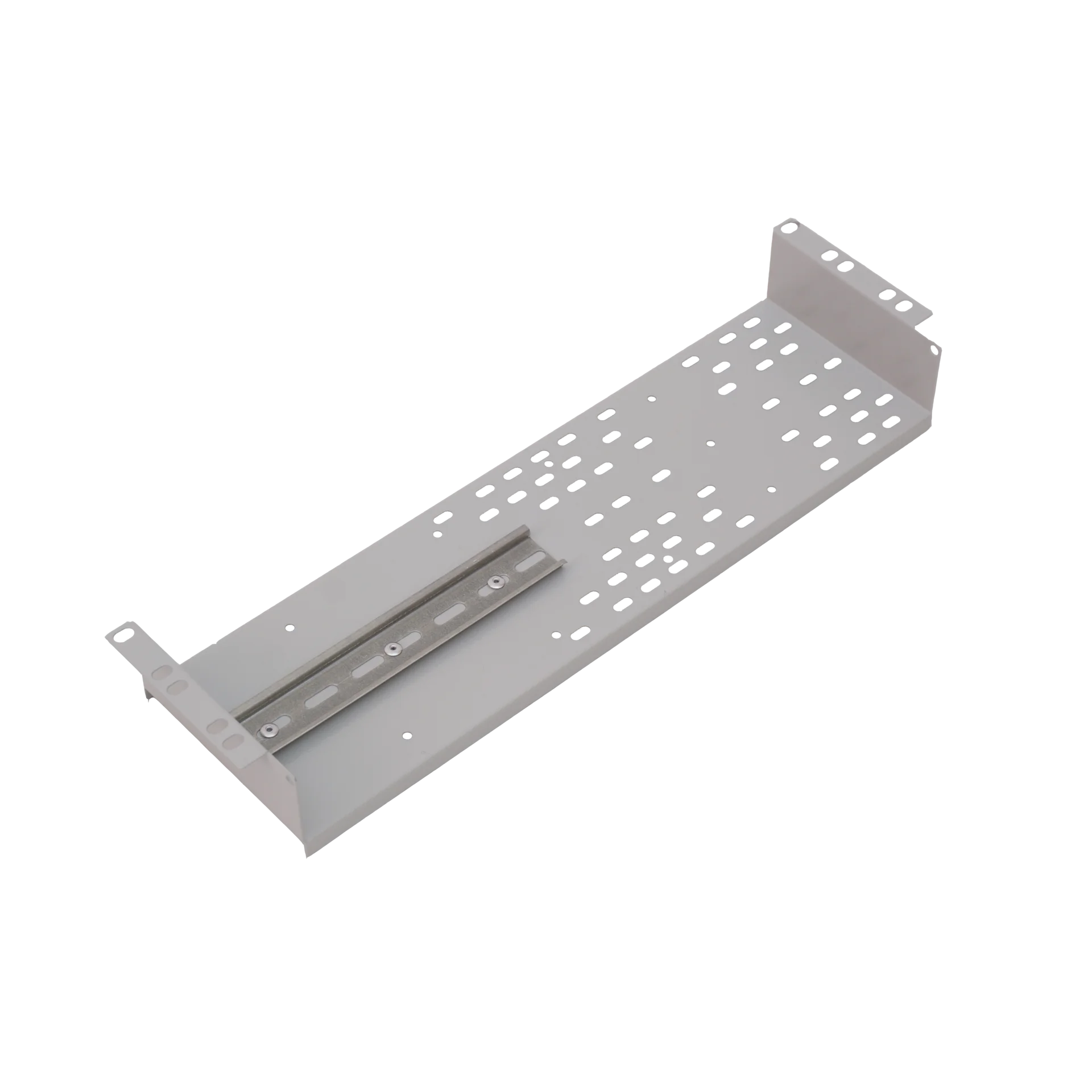 Вертикальная полка 19" с Din-рейкой, 3U, без крышки, RAL7035