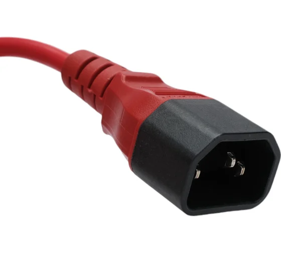 Шнур питания электрический силовой, серии TP-PC, IEC 60320 С13/IEC 60320 С14 прямой, 250B, 10A, 3х1.0 мм², 2 м, красный
