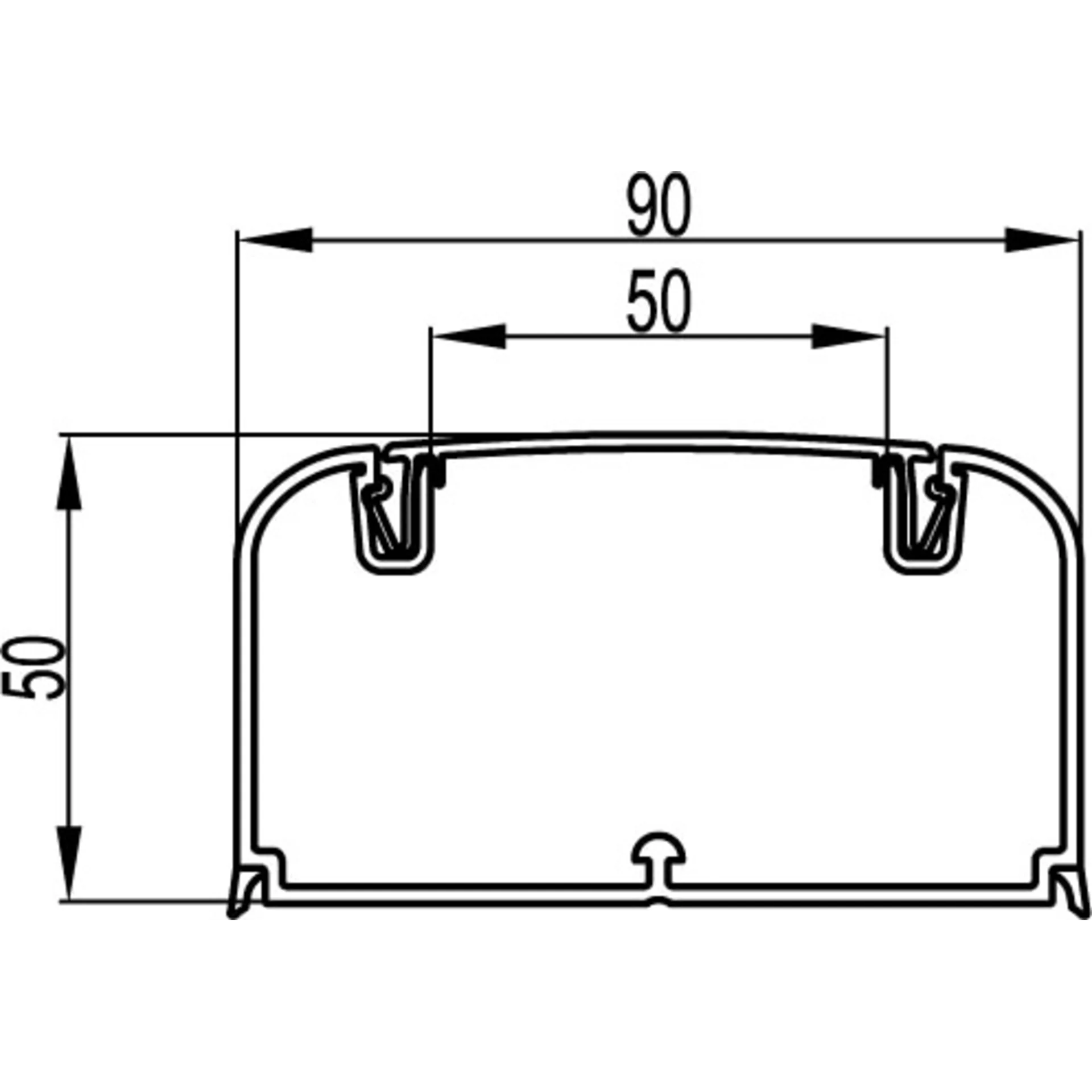 Кабель-канал 90х50 L2000 пластик DKC 09501