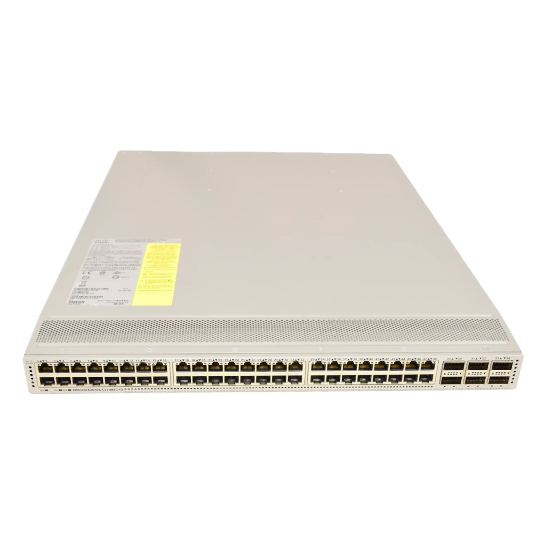 Коммутатор Cisco Nexus N9K-C93108TC-FX, направление охлаждения Port-side Intake