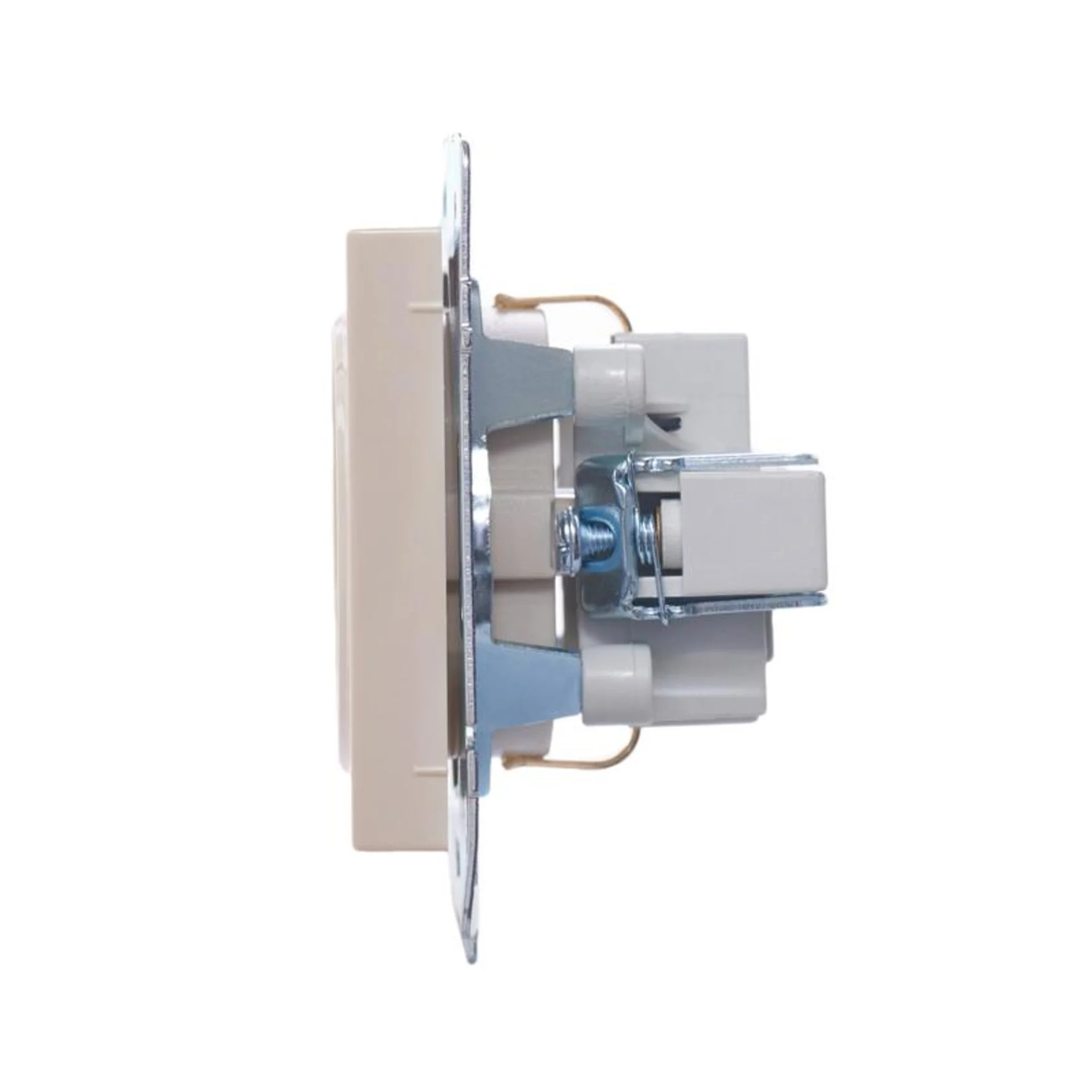 Розетка 1-м СП Vesna с заземл. ПБТ механизм крем. LEZARD 742-0388-122B