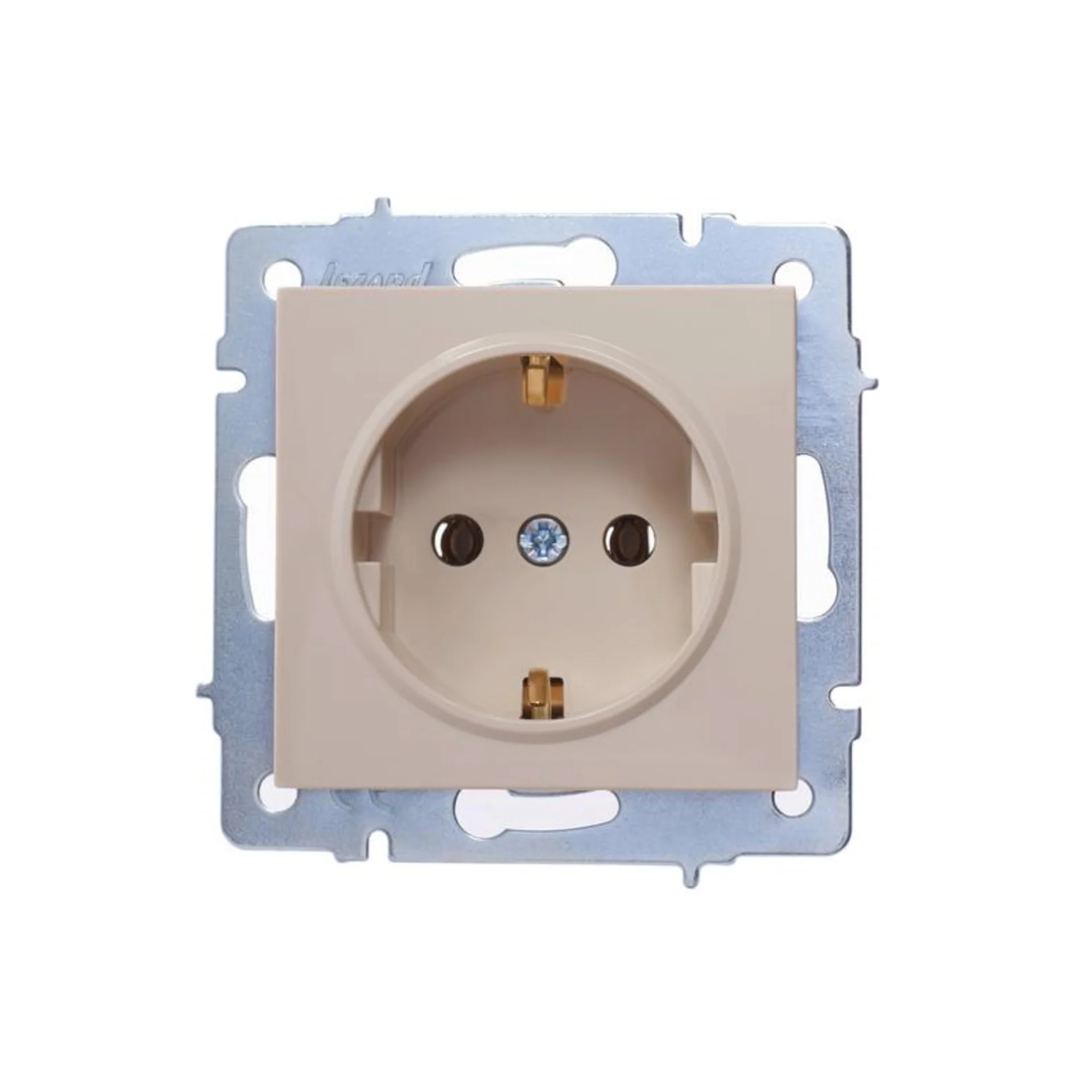 Розетка 1-м СП Vesna с заземл. ПБТ механизм крем. LEZARD 742-0388-122B