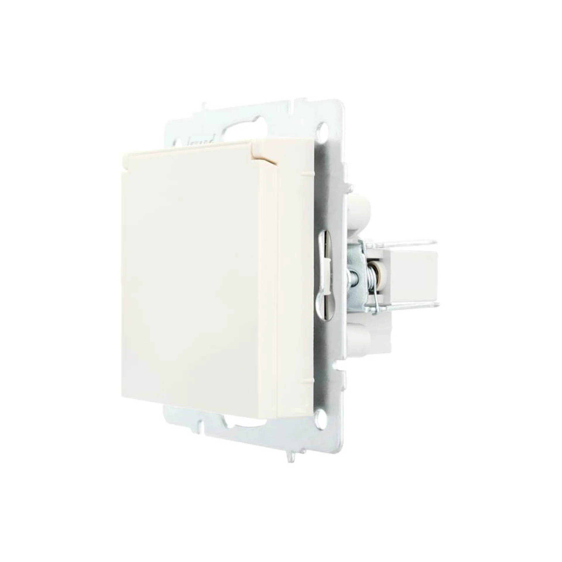 Розетка 1-м СП Vesna с заземл. с крышкой ПБТ механизм кремов. LEZARD 742-0388-123B