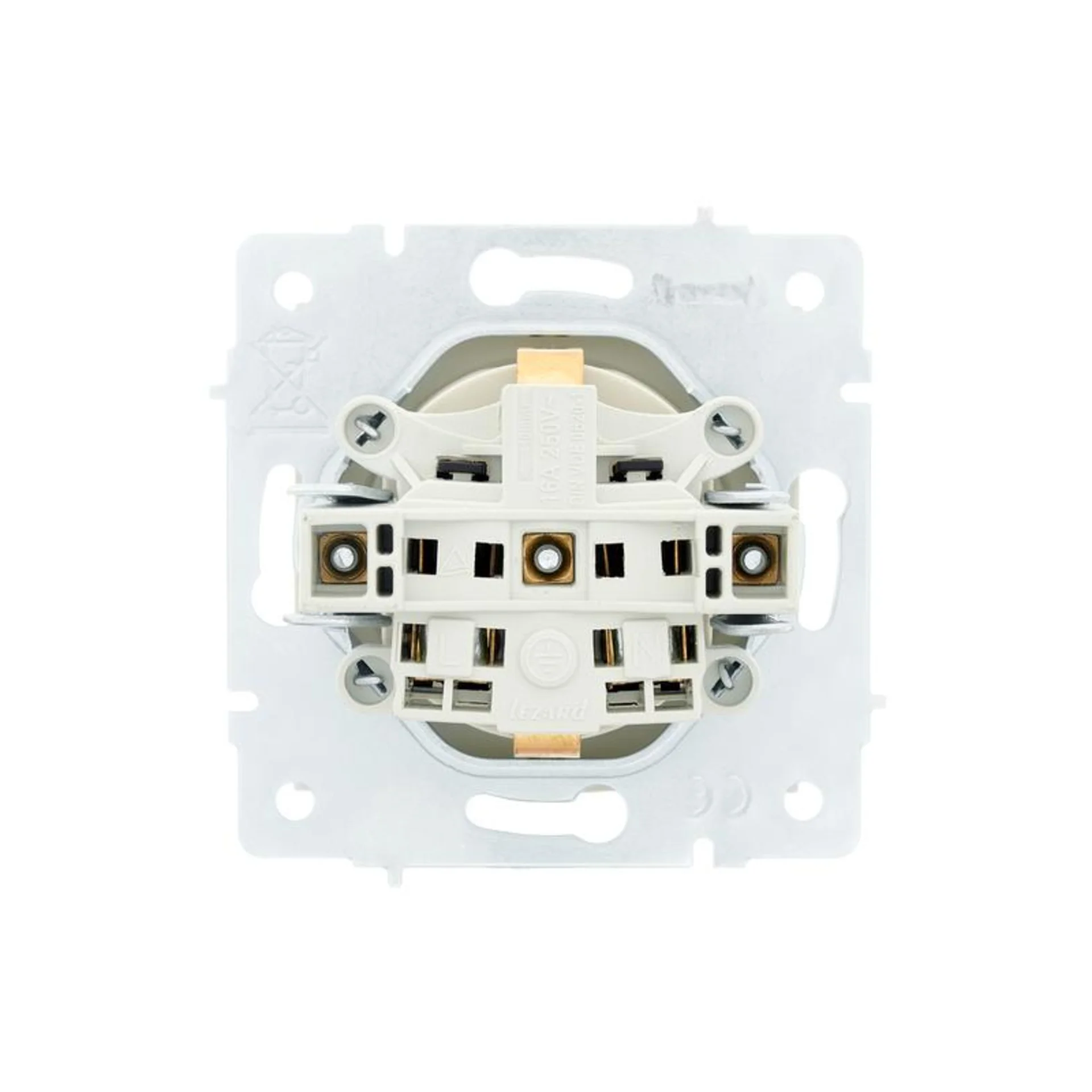 Розетка 1-м СП Vesna с заземл. с крышкой ПБТ механизм кремов. LEZARD 742-0388-123B