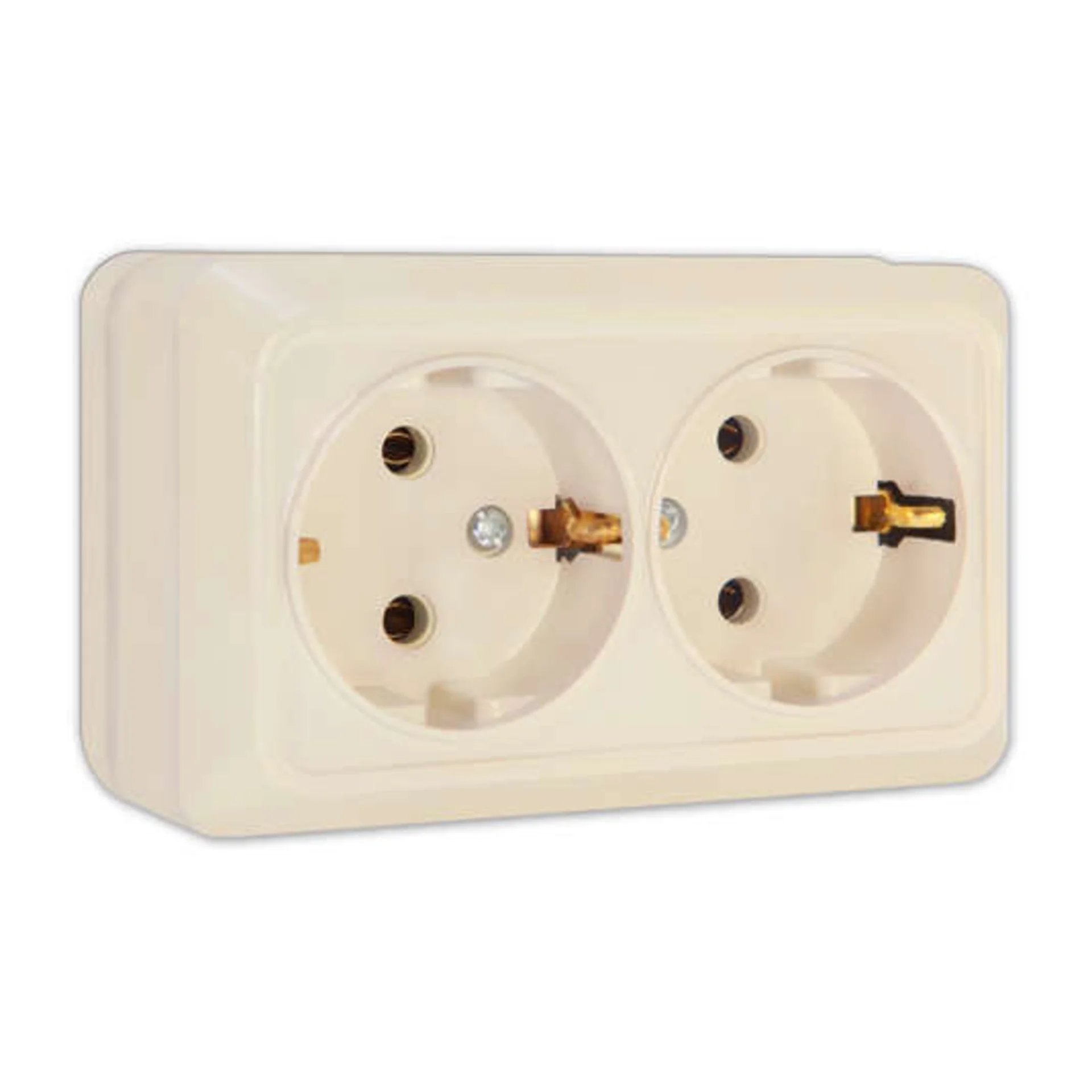 Розетка 2-м ОП Олимп 16А IP20 с заземл. сл. кость UNIVersal Б-О0128