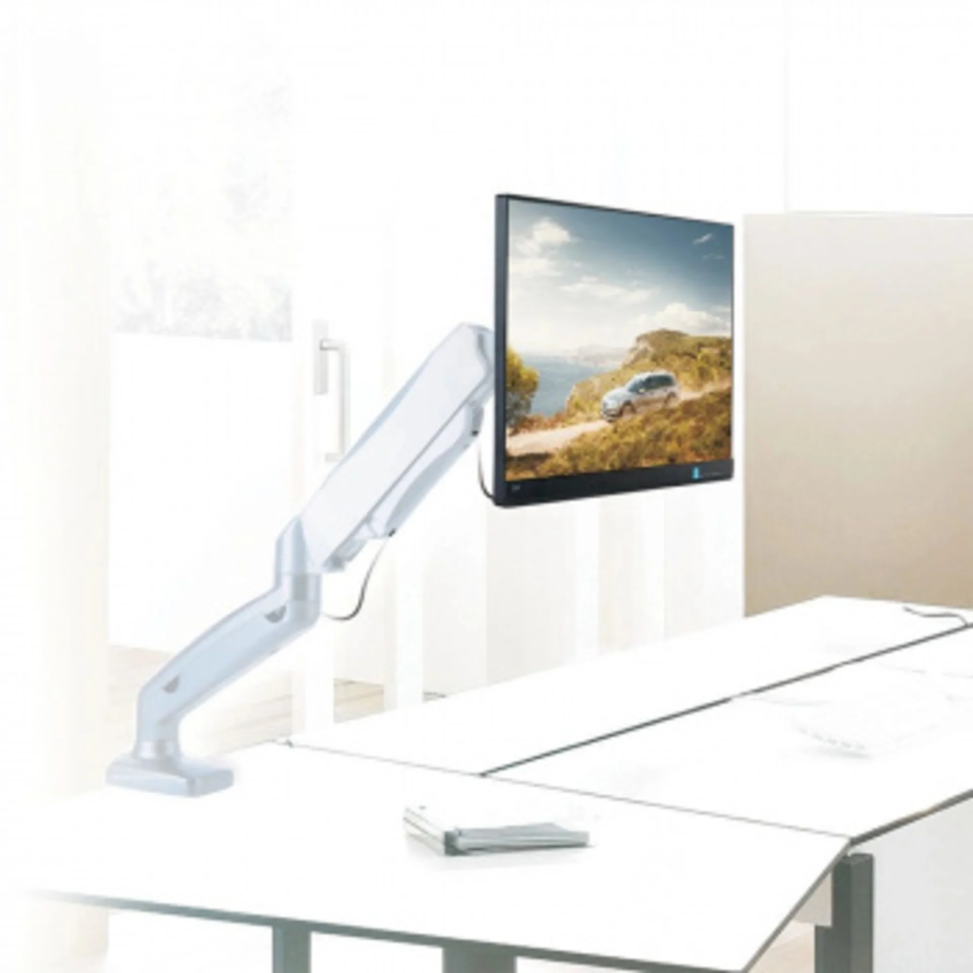 Кронштейн для мониторов Arm Media LCD-T21w белый 15"-32" макс.6.5кг настольный поворот и наклон верт