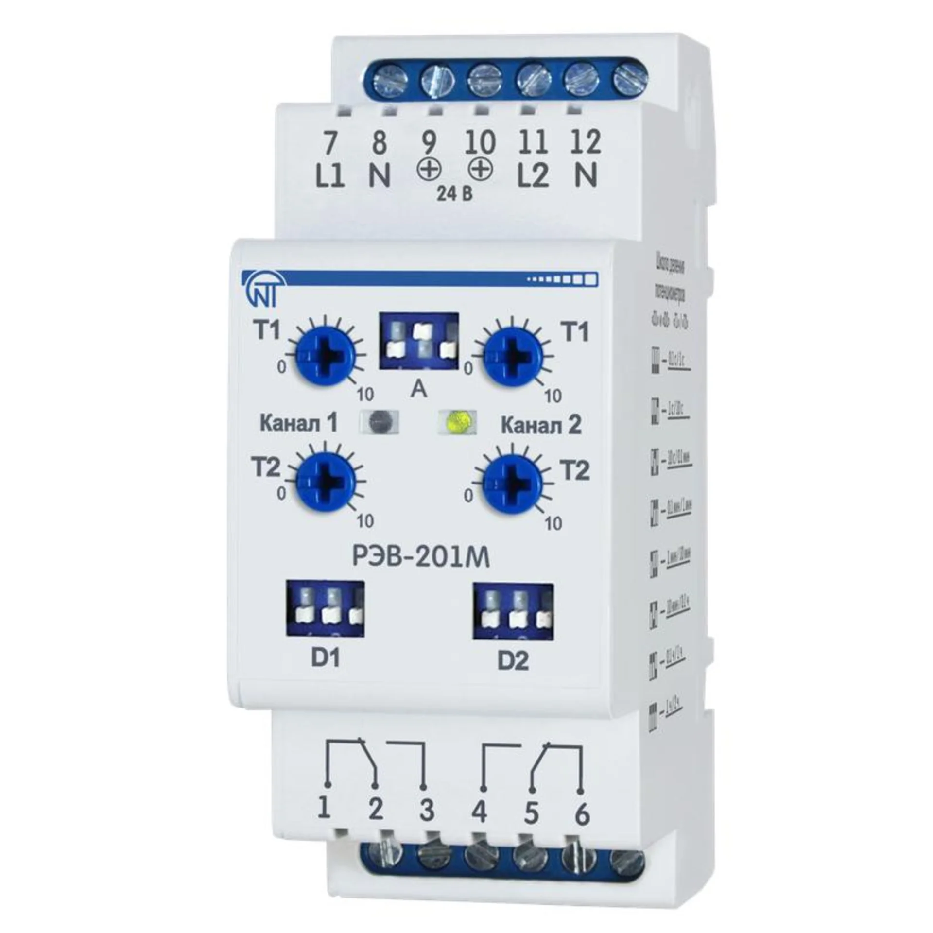 Реле времени РЭВ 201М 4 AC/DC время задержки программир. НовАтек-Электро 3425601201