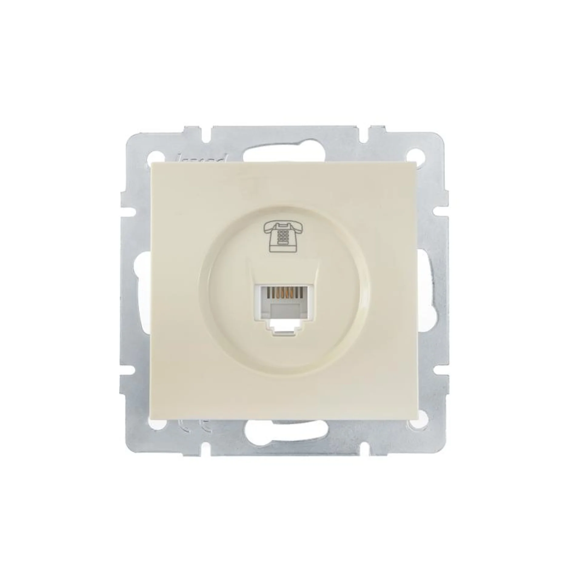 Розетка телефонная СП Vesna евро стандарт механизм крем. LEZARD 742-0388-137