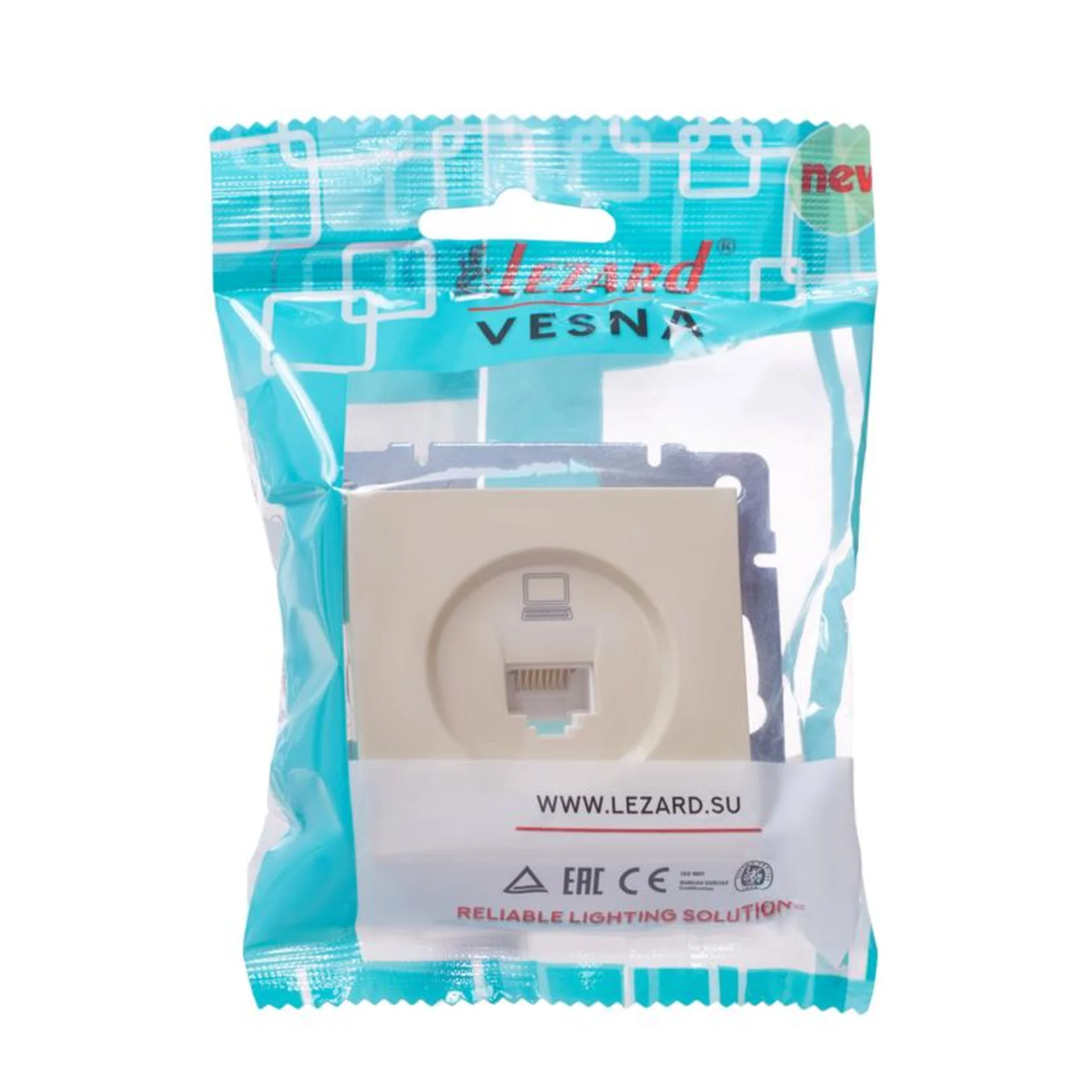 Розетка компьютерная 1-м СП Vesna механизм крем. LEZARD 742-0388-139