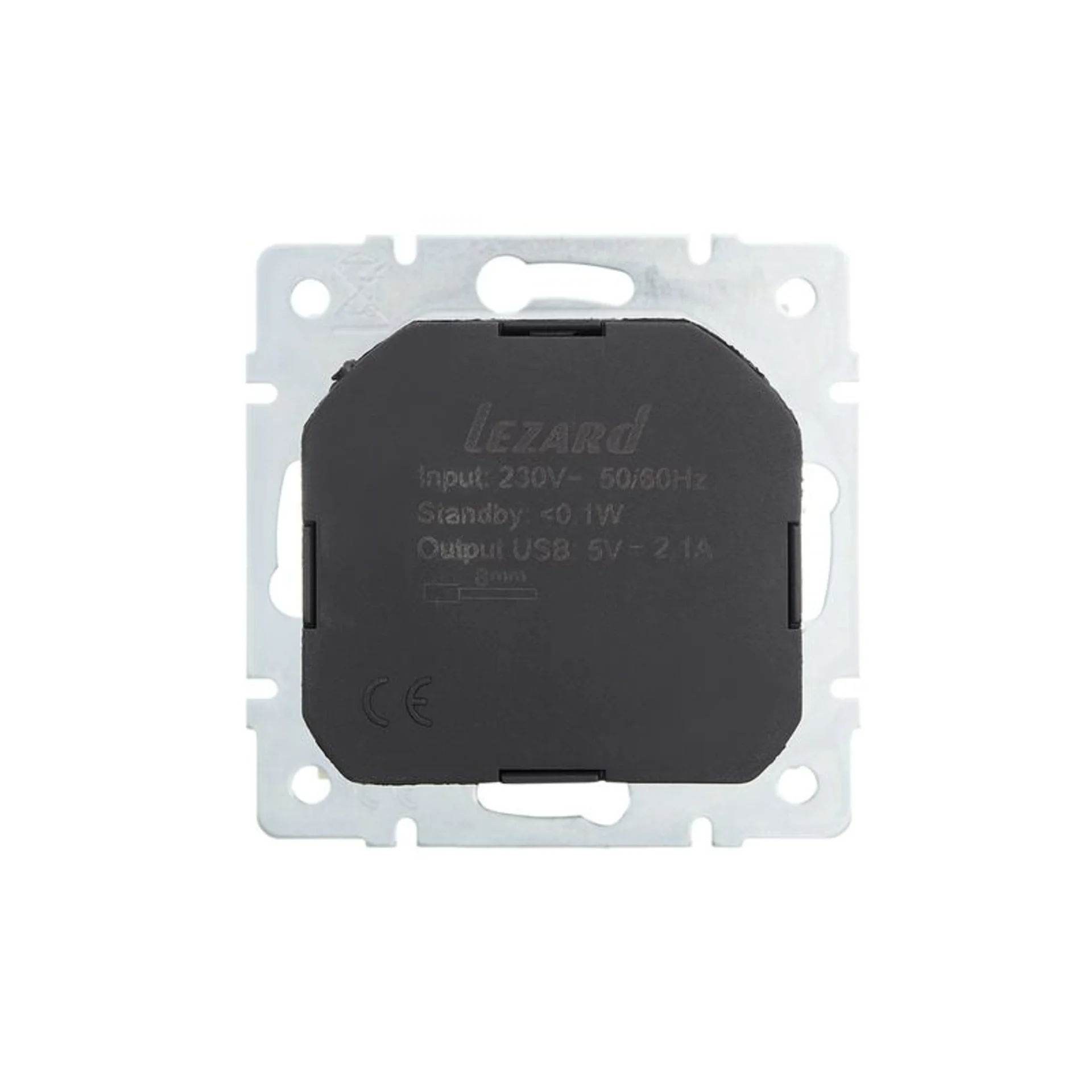 Розетка 1-м СП Vesna с заземл. с заряд. устройством USB механизм крем. LEZARD 742-0388-181
