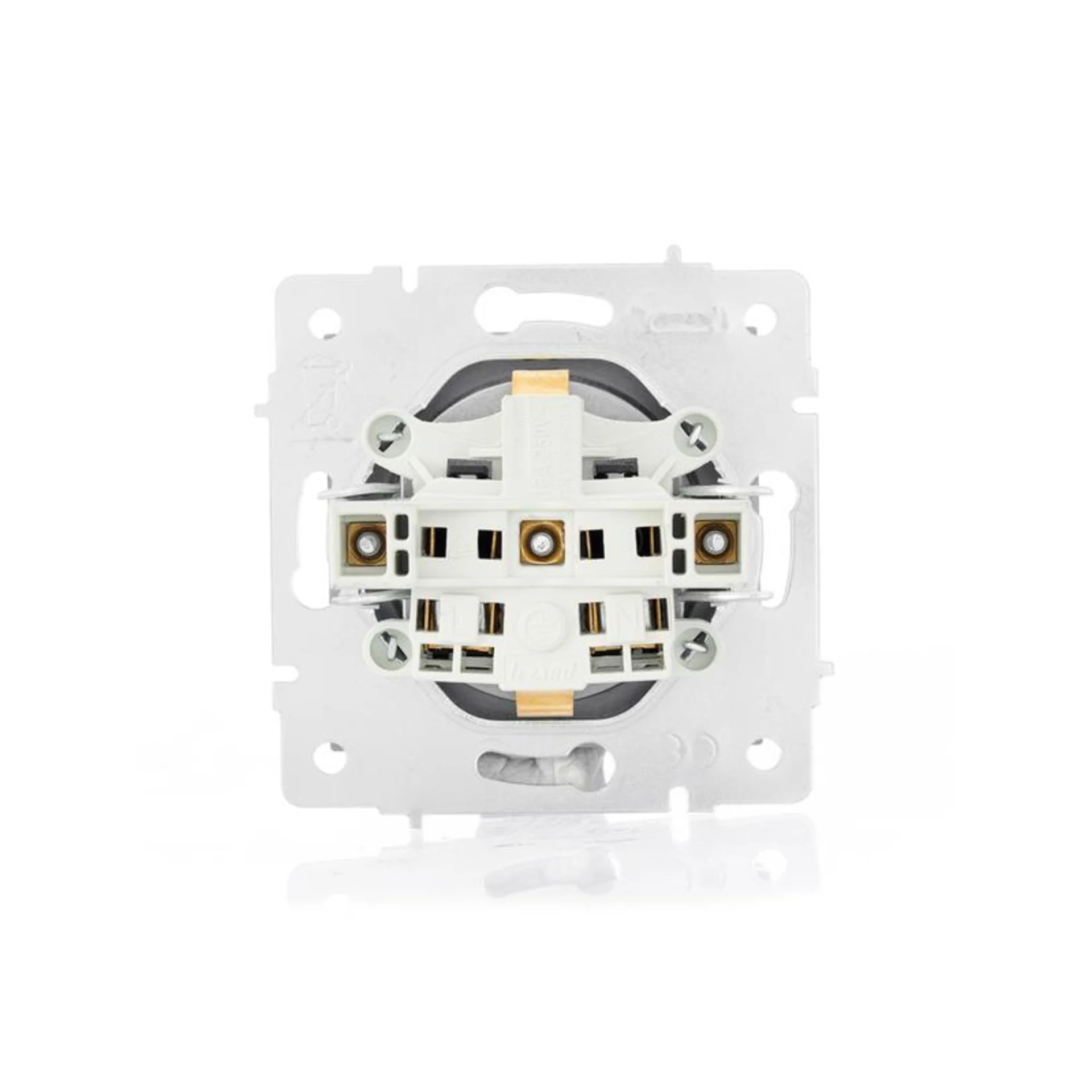 Розетка 1-м СП Vesna с заземл. с крышкой ПБТ механизм платина LEZARD 742-3588-123B