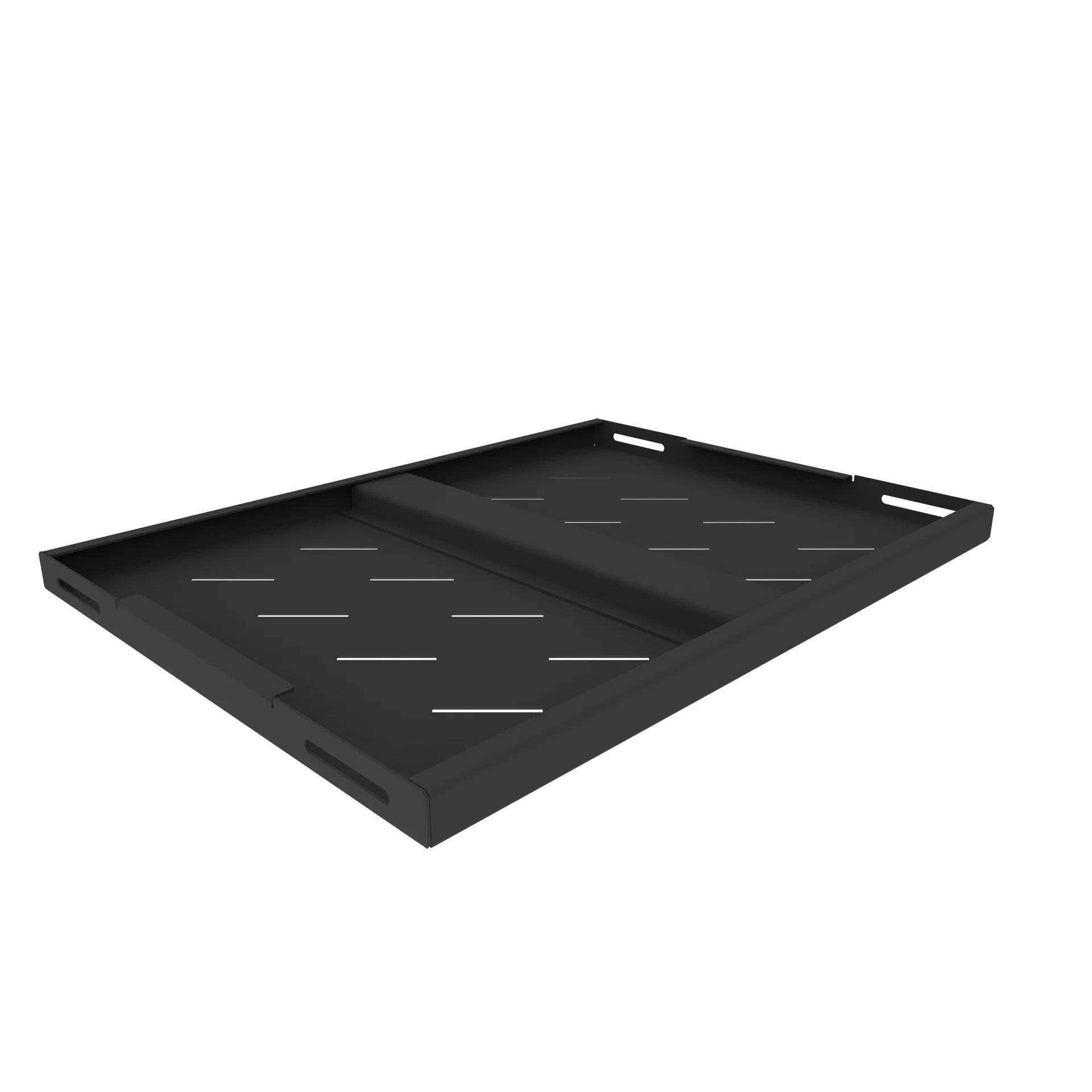 Полка стационарная усиленная для шкафов глубиной 600мм, (глубина полки 350мм) распределенная нагрузка 120кг, цвет-черный (SNR-SHELF-06035-120B)