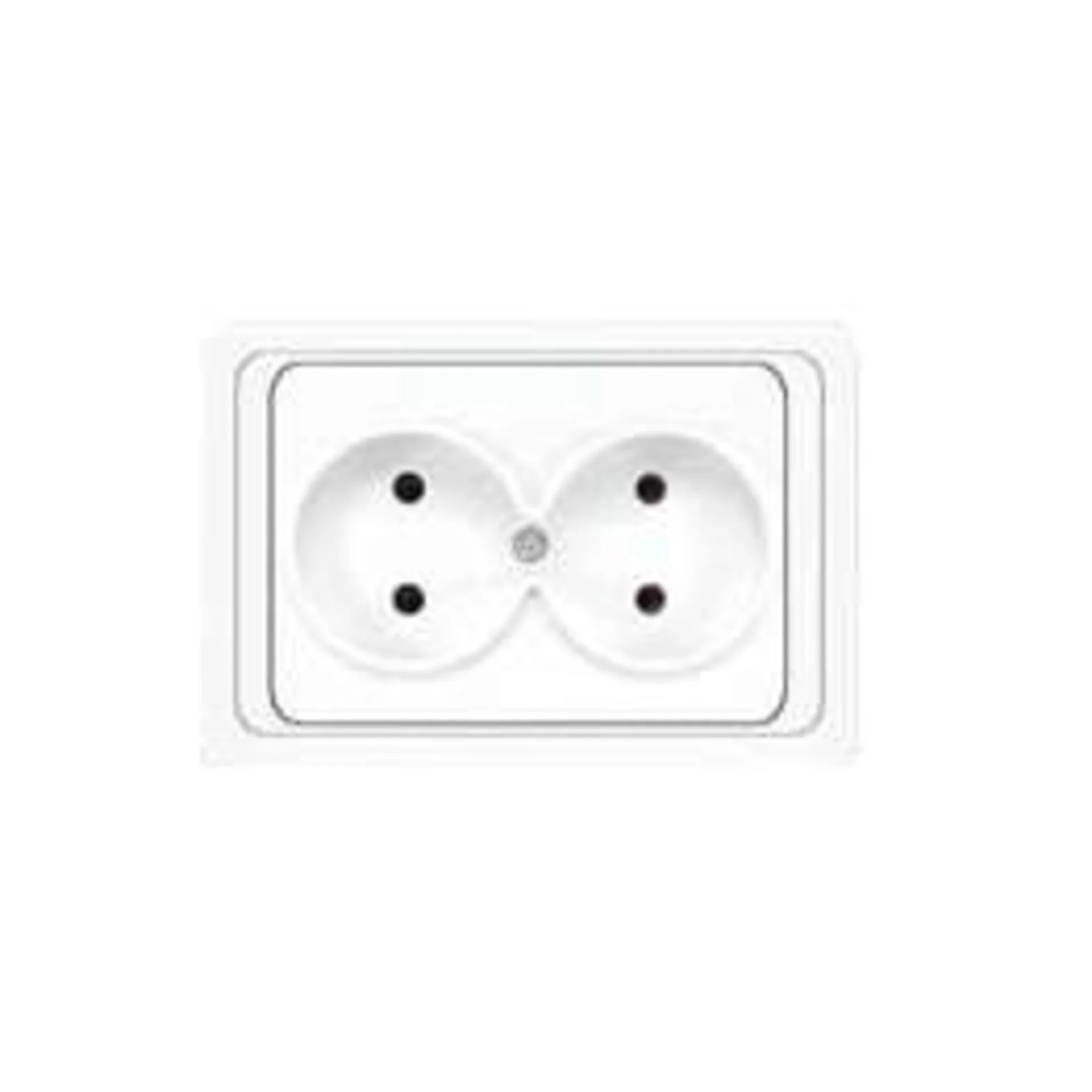 Розетка 2-м СП Валери 16А IP20 без заземл. бел. UNIVersal В0102