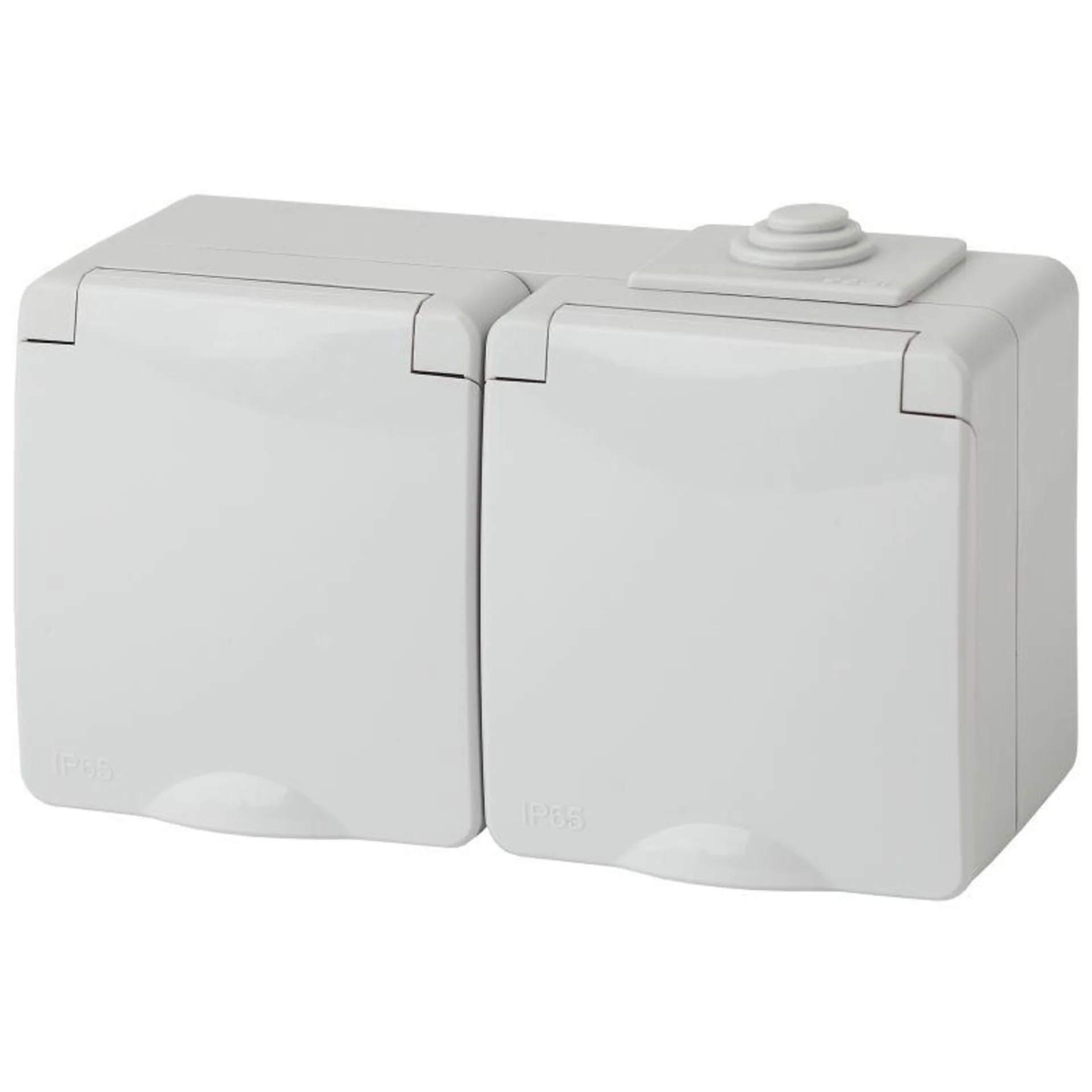 Розетка 2-м ОП Эра Эксперт 11-2603-03 16А IP65 горизонт. 250В 2х2P+E сер. Эра Б0035991