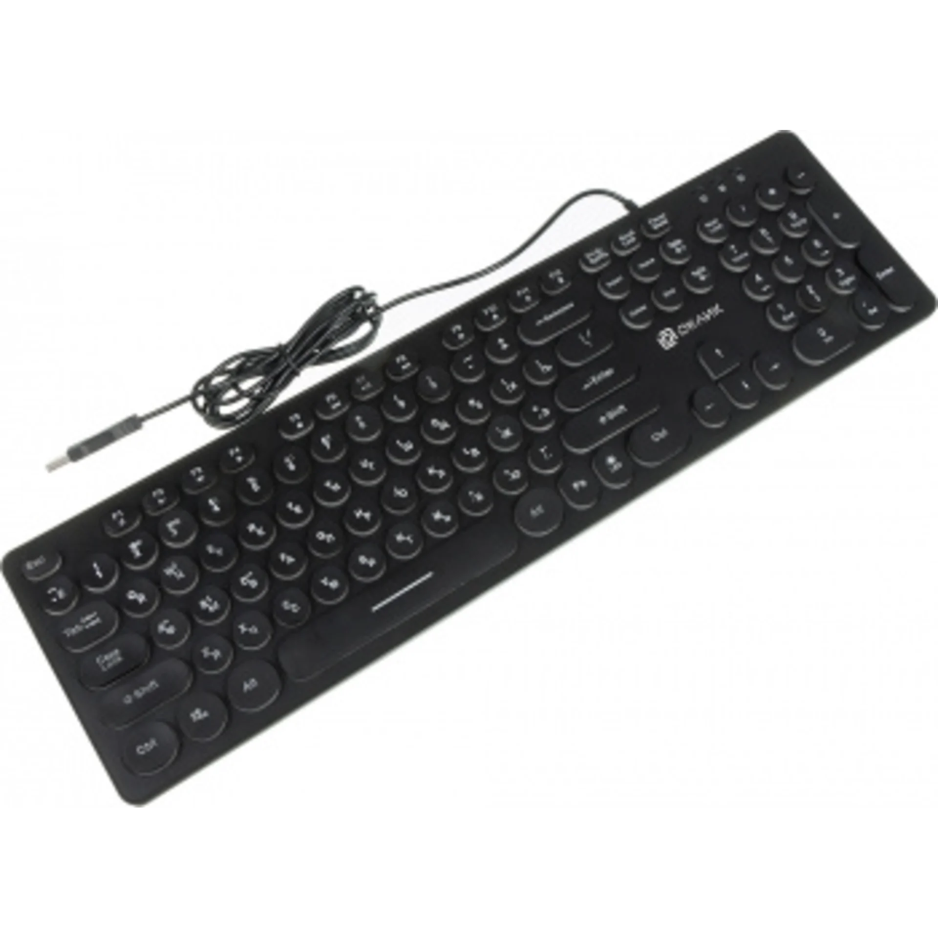 Клавиатура Оклик 420MRL черный USB slim Multimedia LED