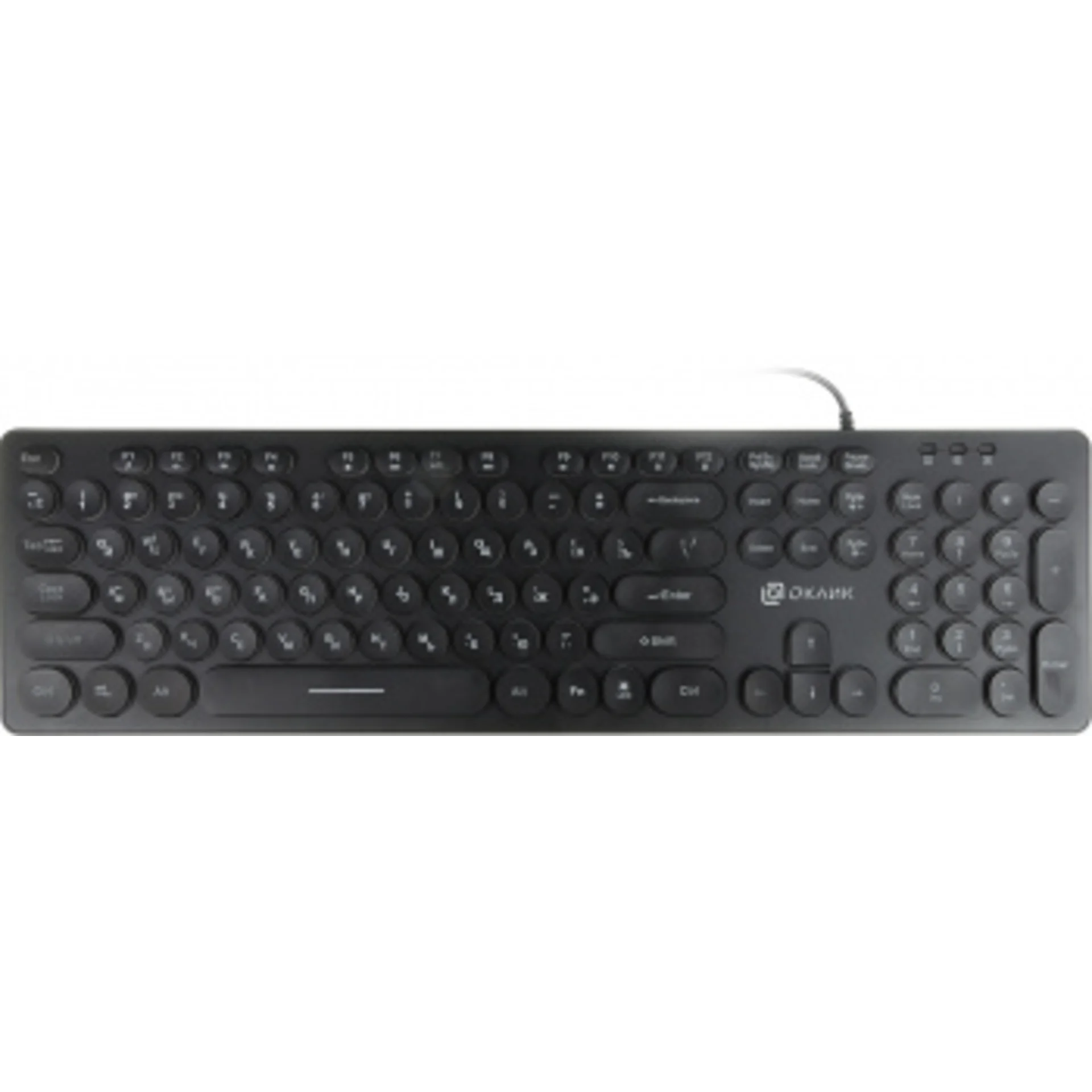 Клавиатура Оклик 420MRL черный USB slim Multimedia LED