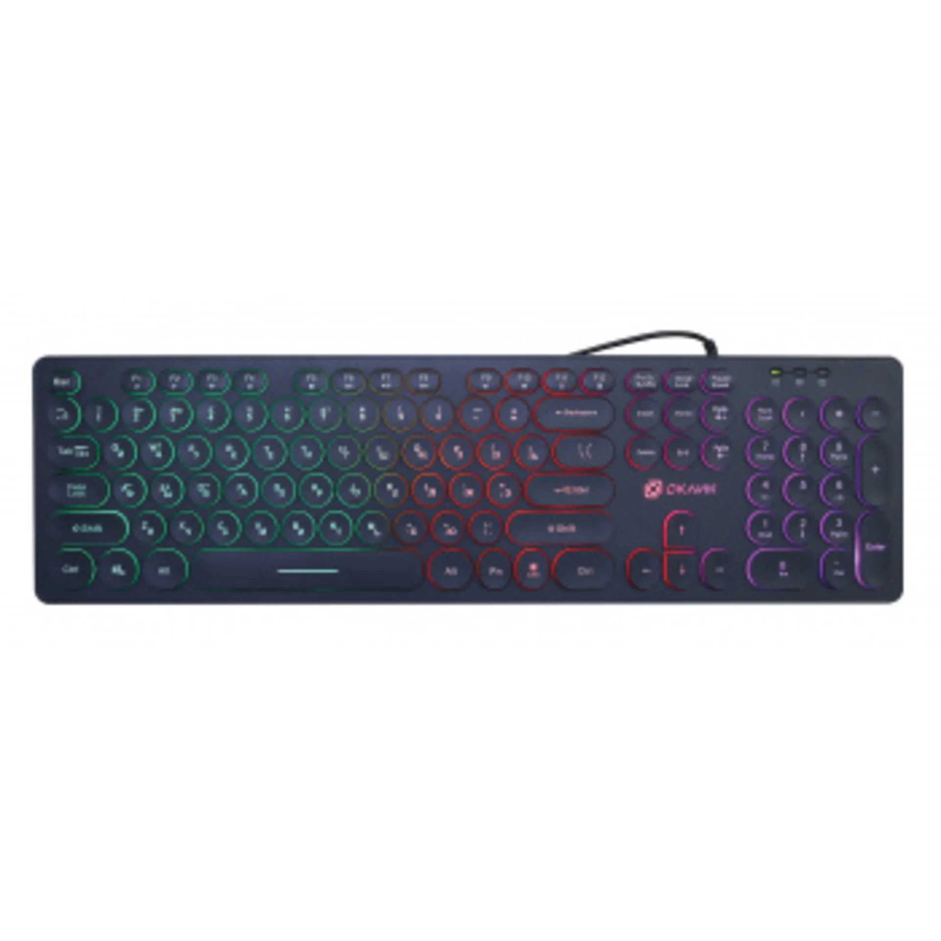 Клавиатура Оклик 420MRL черный USB slim Multimedia LED