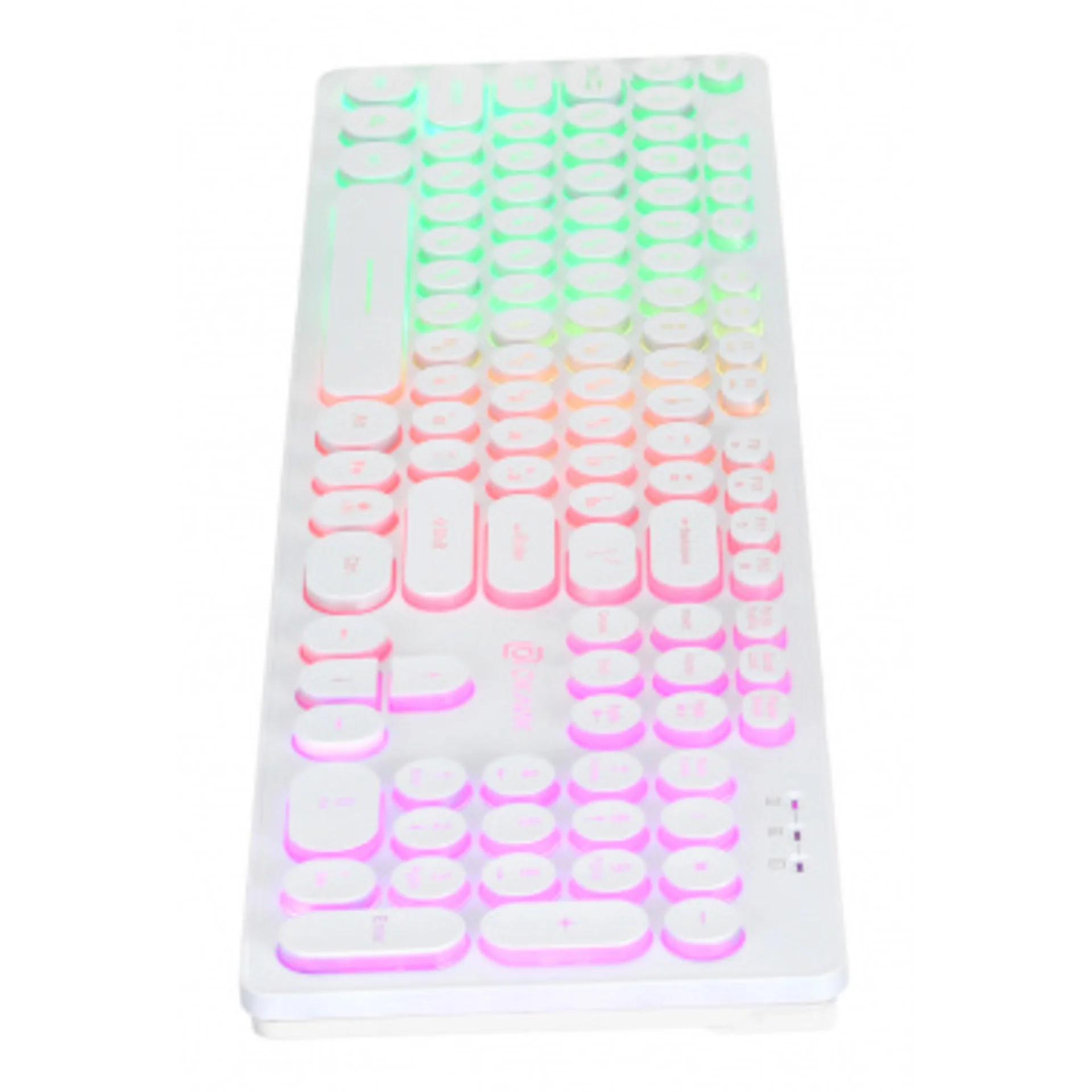 Клавиатура Оклик 420MRL белый USB slim Multimedia LED