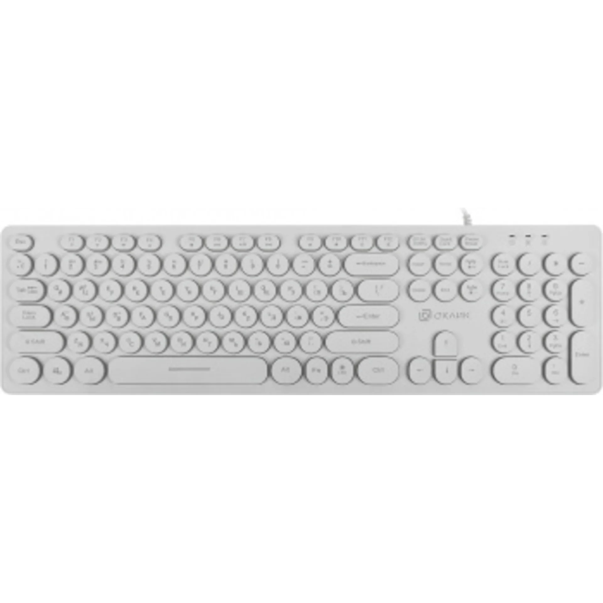 Клавиатура Оклик 420MRL белый USB slim Multimedia LED
