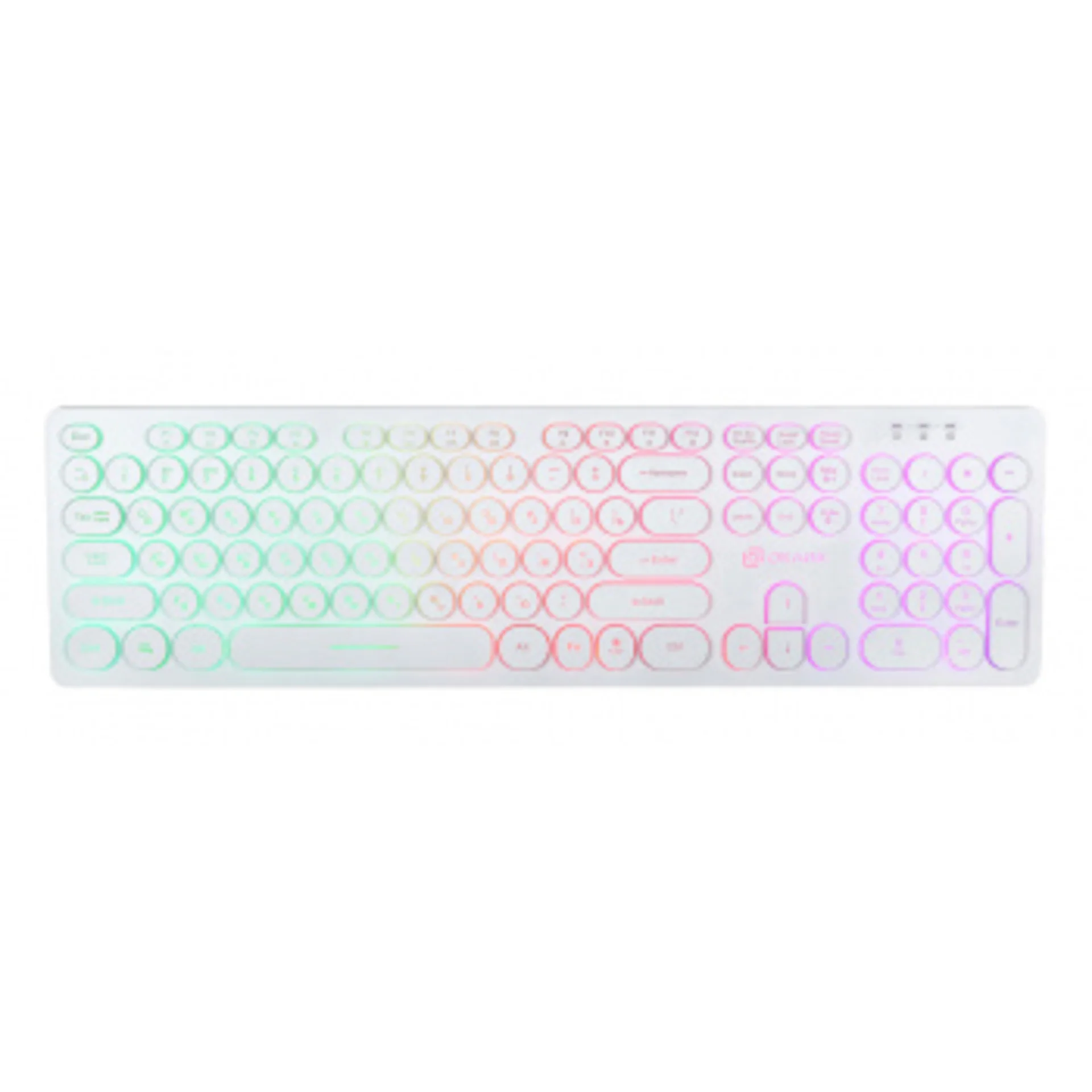 Клавиатура Оклик 420MRL белый USB slim Multimedia LED